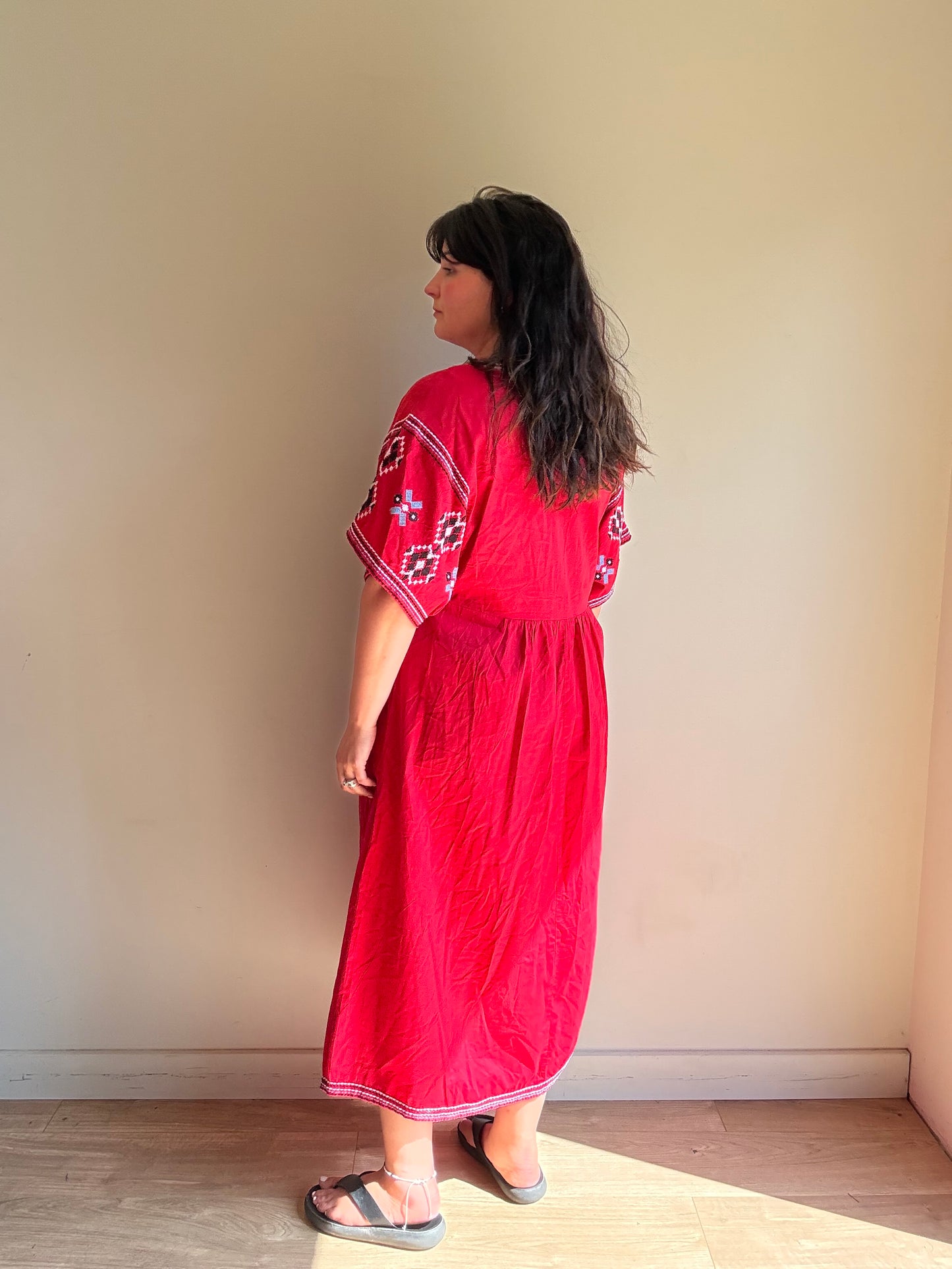 Zara Cotton Embroidered Dress, XL