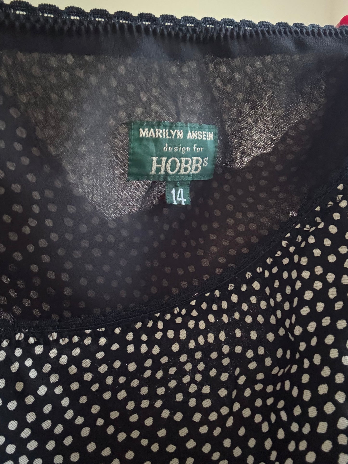 Marilyn Anselm / HOBBS Polka Dot Slip Skirt, 12-14