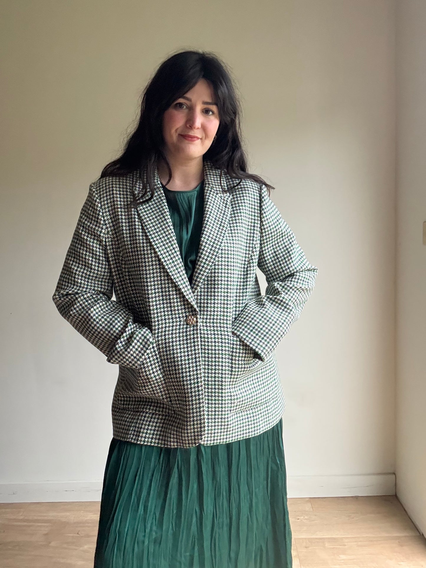 LK Bennett NEW Houndstooth Wool Blazer, 18