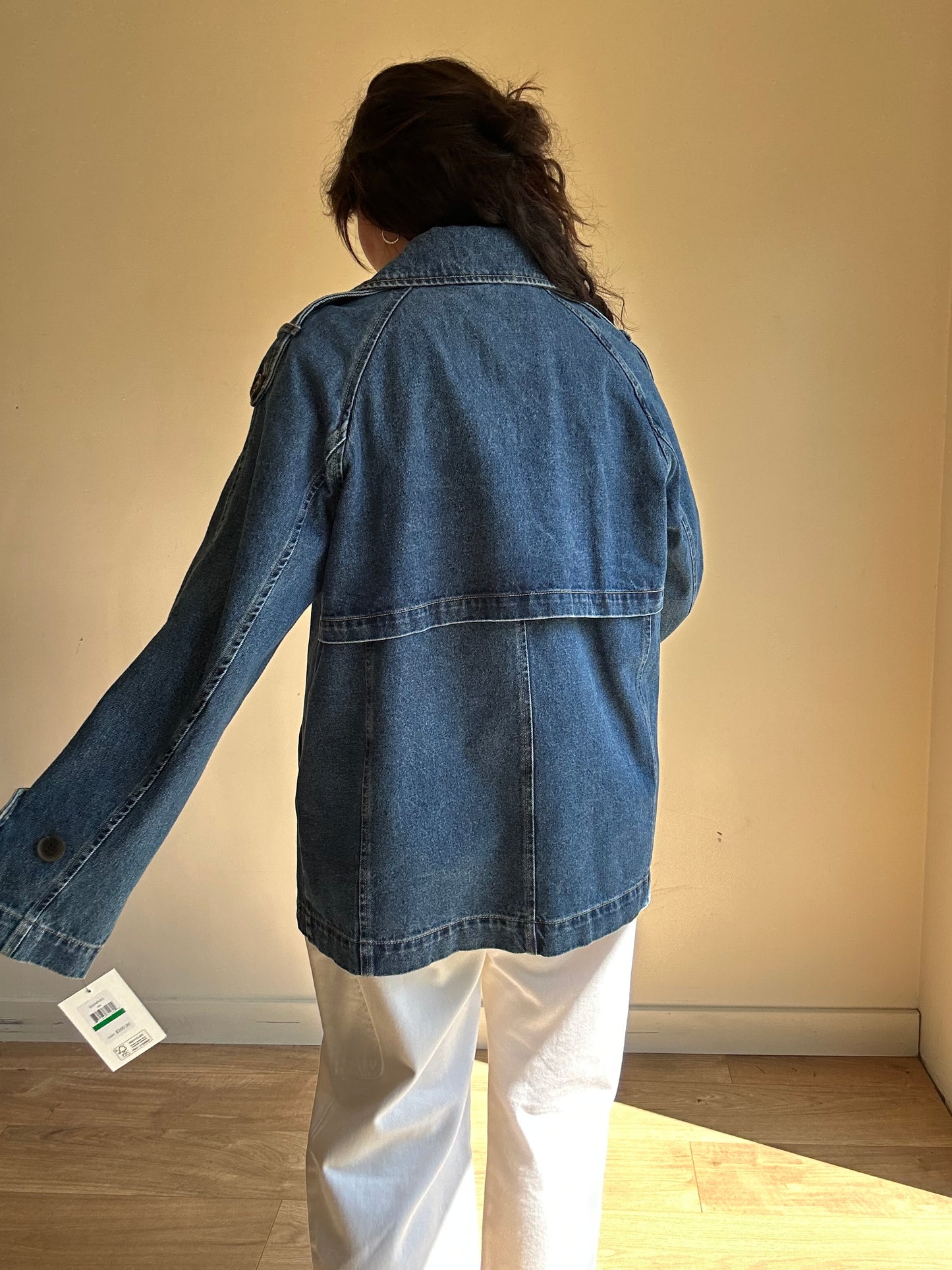 DKNY NEW Collared Denim Jacket, L