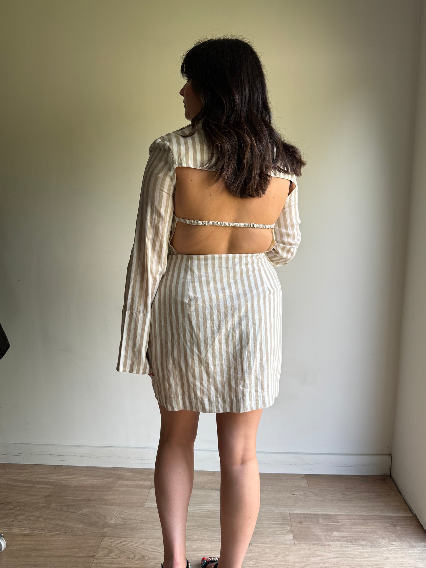 Nanushka Open Back Shirt Dress, L