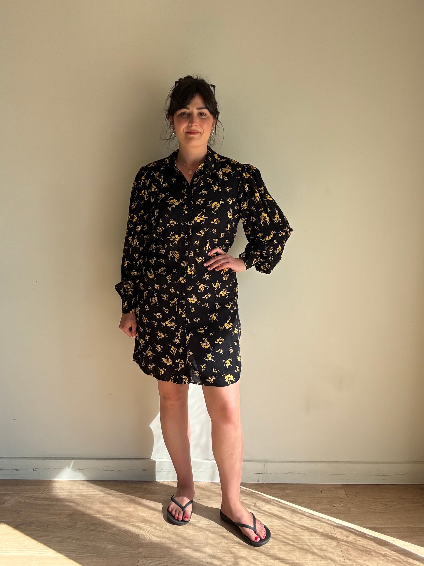 Ganni Floral Viscose Mini Dress, 42