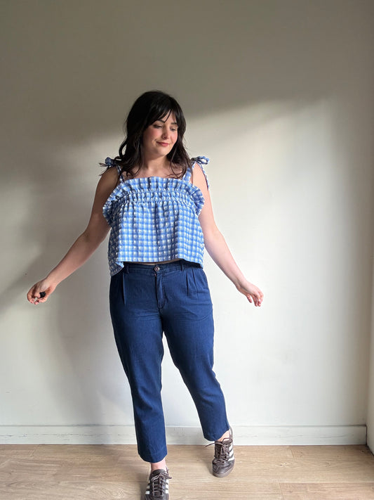 King & Tuckfield Tapered Indigo Trousers, L