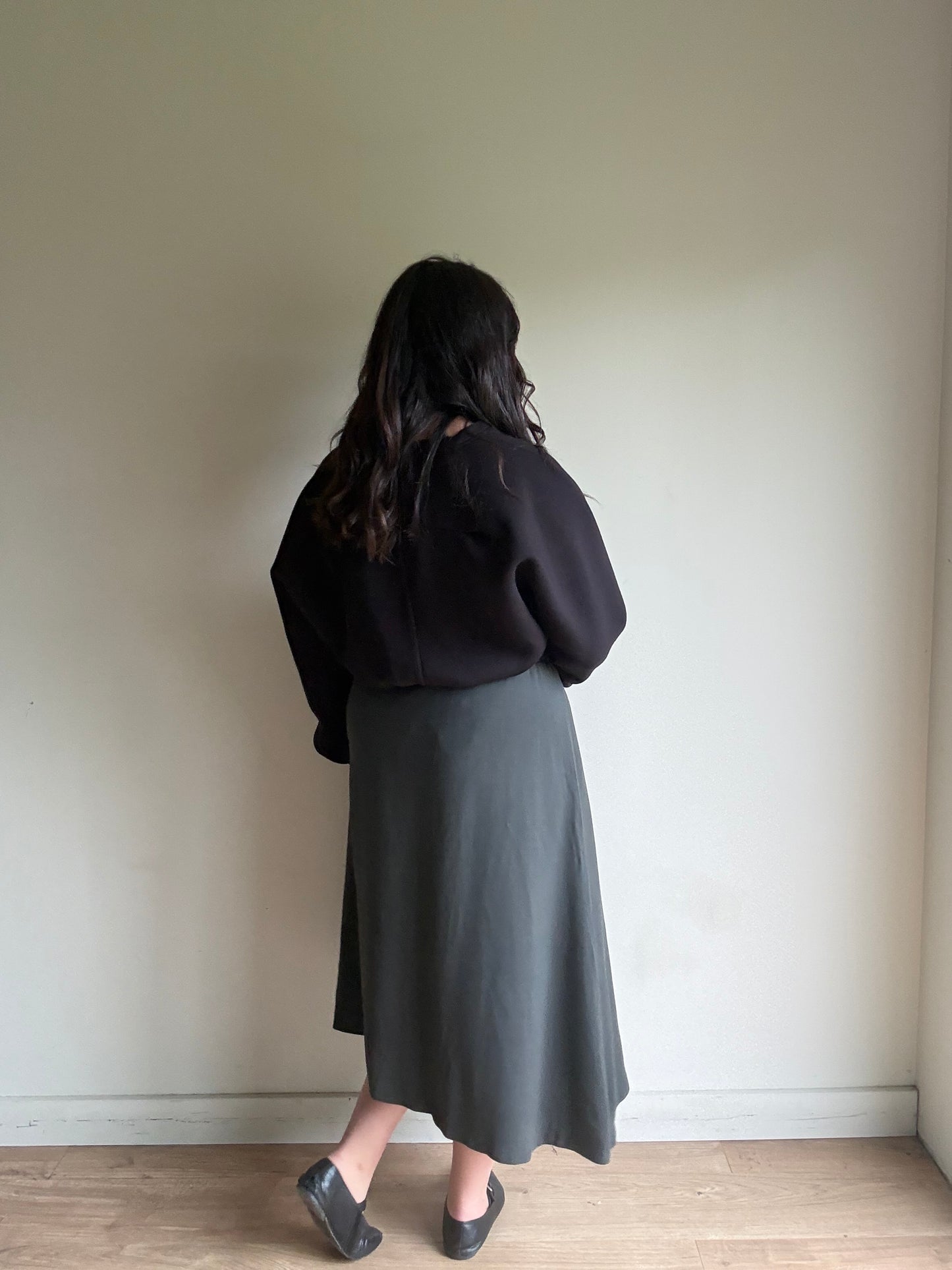 OSKA NEW Slanted Hem Midi Skirt, 3 (UK 14-16)