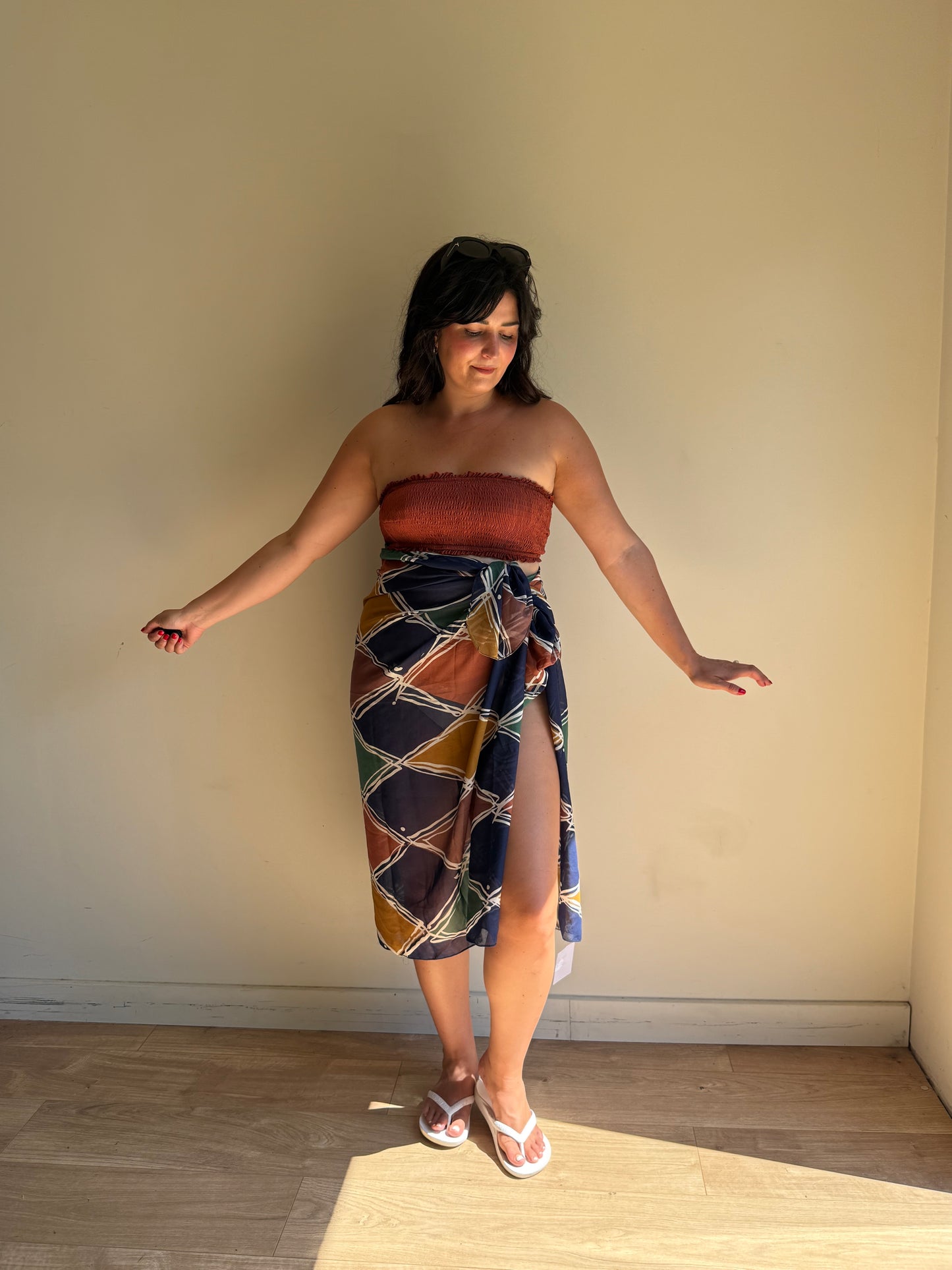 Vintage Liberty Printed Cotton Scarf / Cover-up, One Size