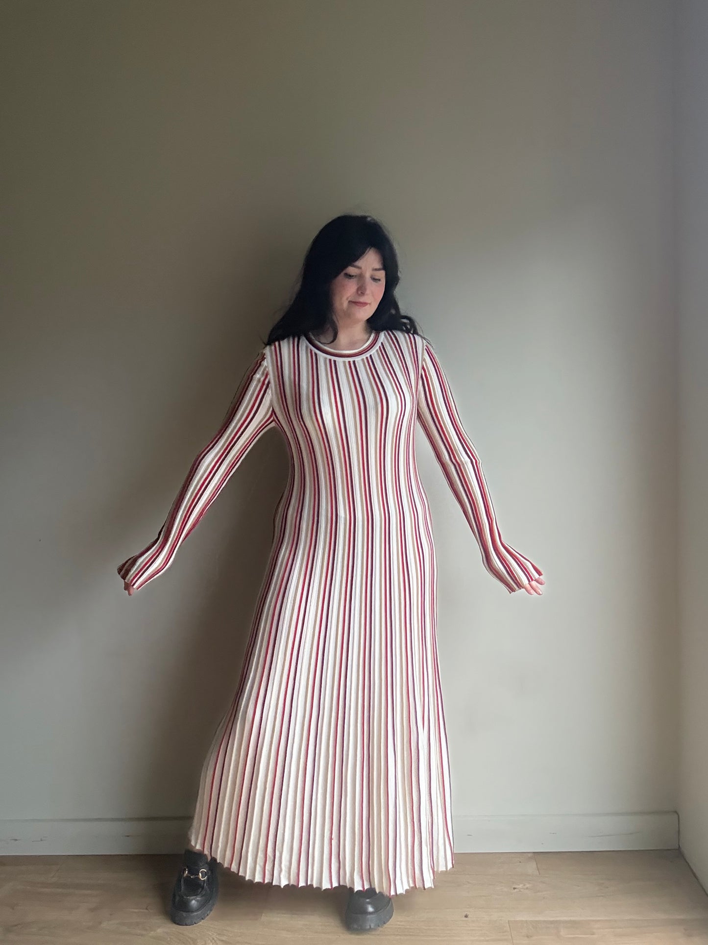 & Other Stories Knit Stripe Maxi Dress, M