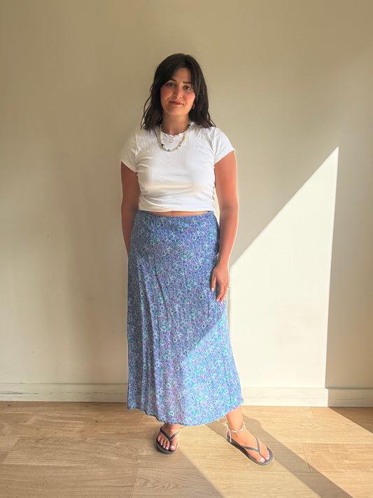 Vintage Monsoon Floral Slip Skirt, 10-12