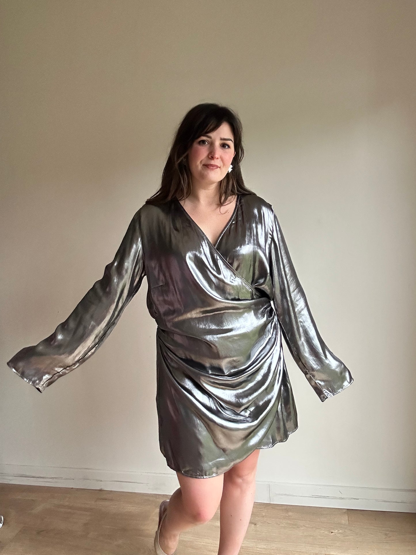 Silver H&M NEW Gathered Dress, XL