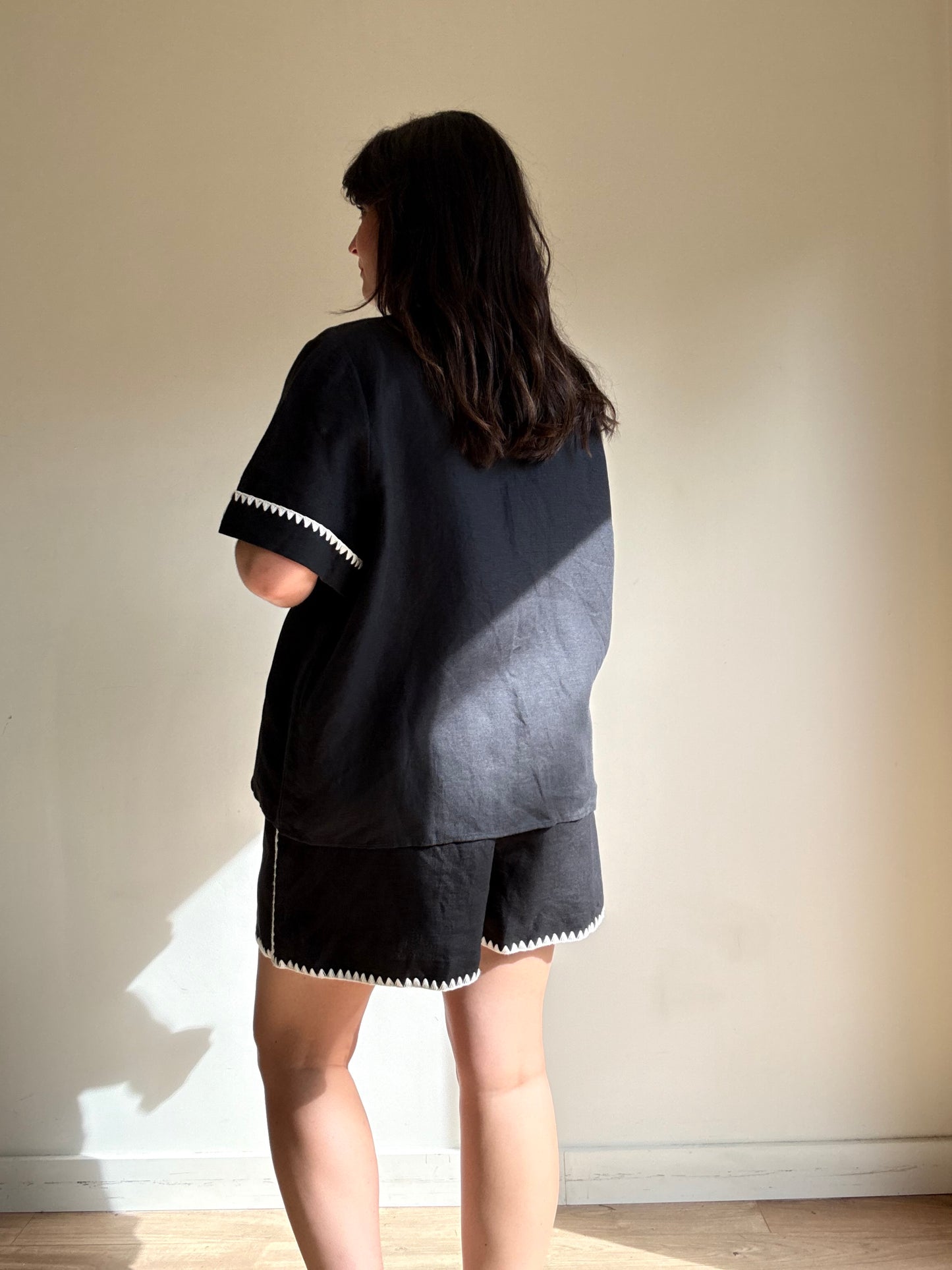 Sezane Linen Embroidered Co-Ord, 16-18
