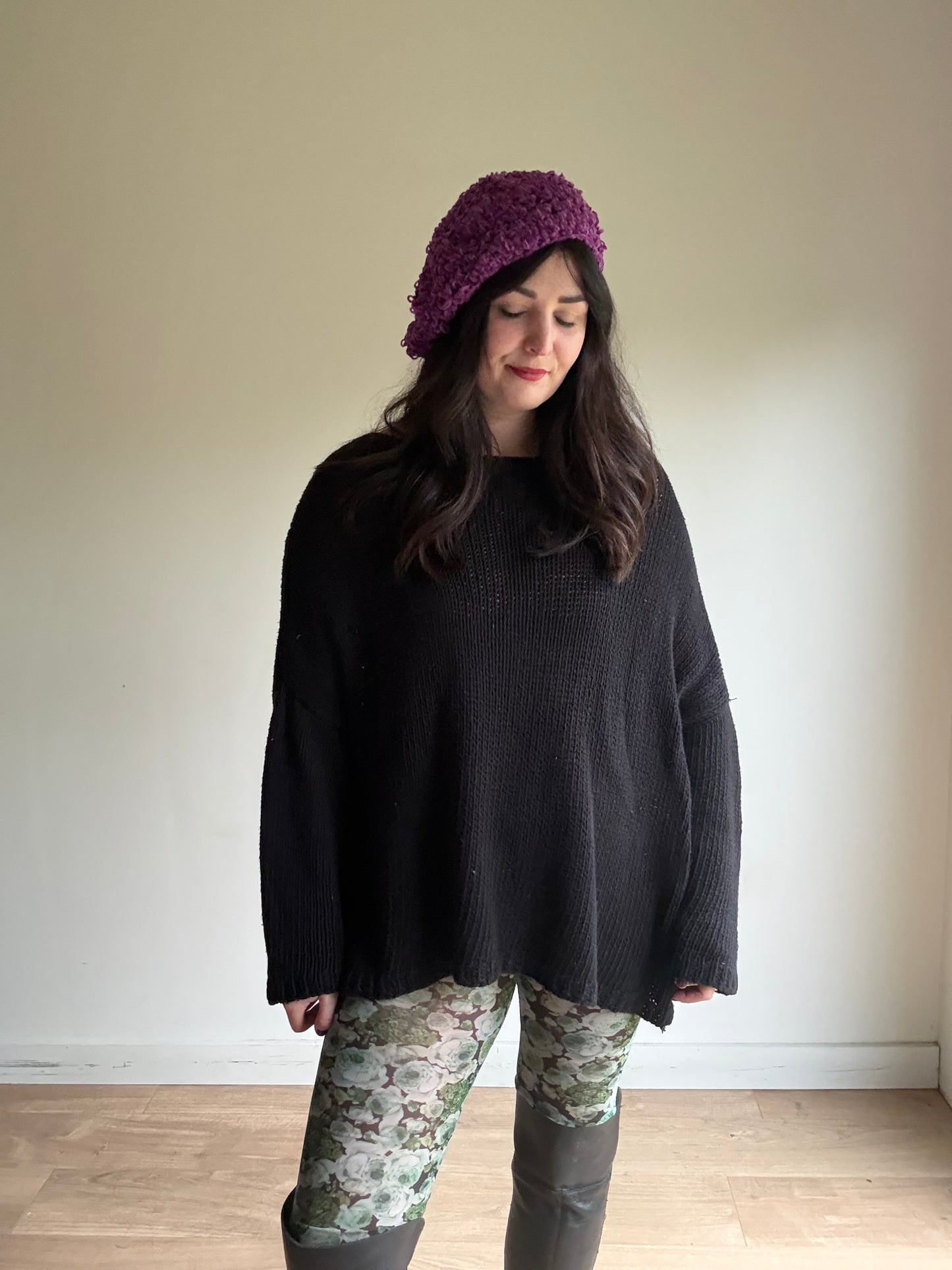 Ganni Crochet Embroidered Beret, One Size