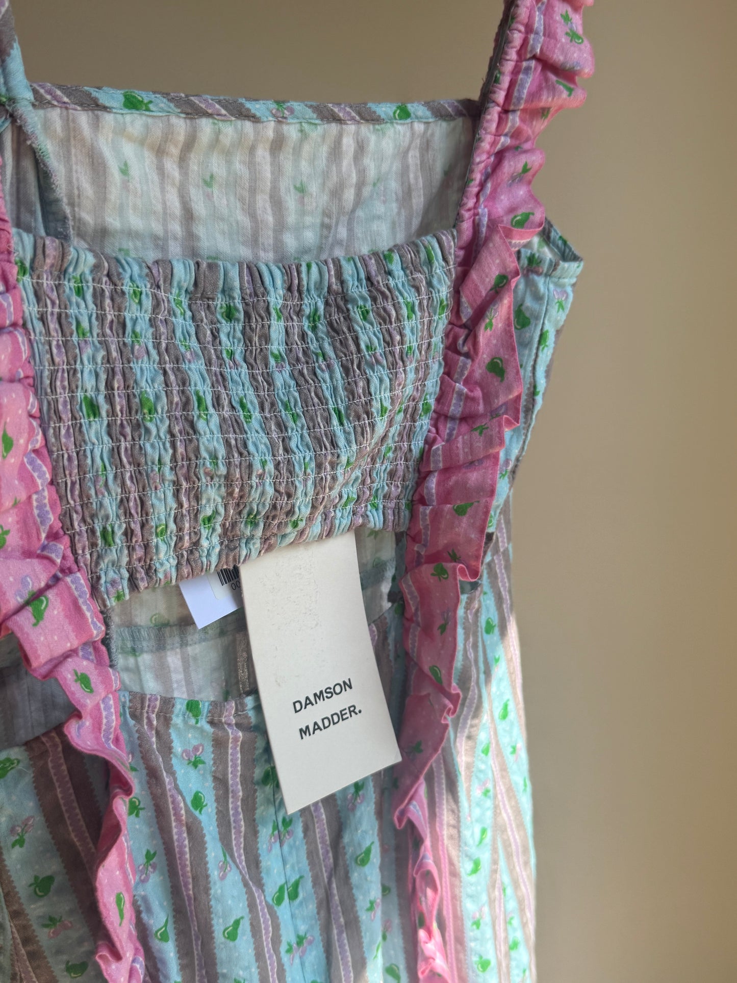 Damson Madder NEW Daphne Fruit Stripe Dress, 8