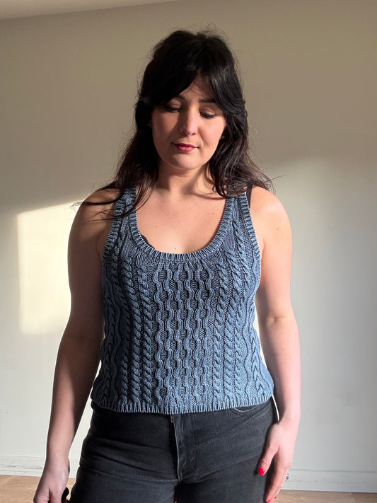 Free People Cotton Cable Knit Vest, S