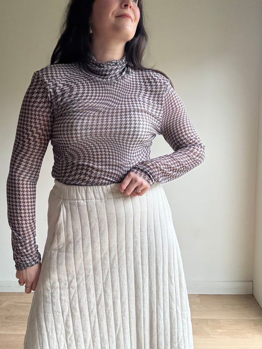 Ganni Mesh Houndstooth Rollneck, 42