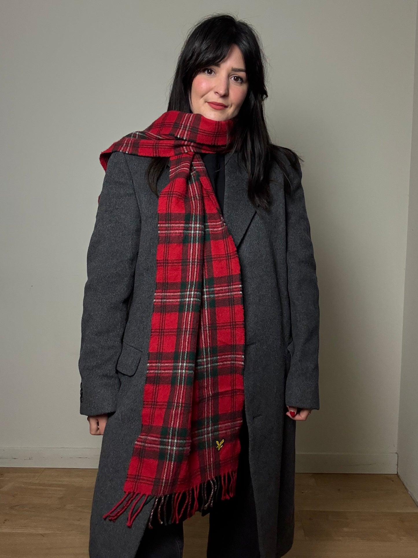 Check Lambswool Scarf, O/S