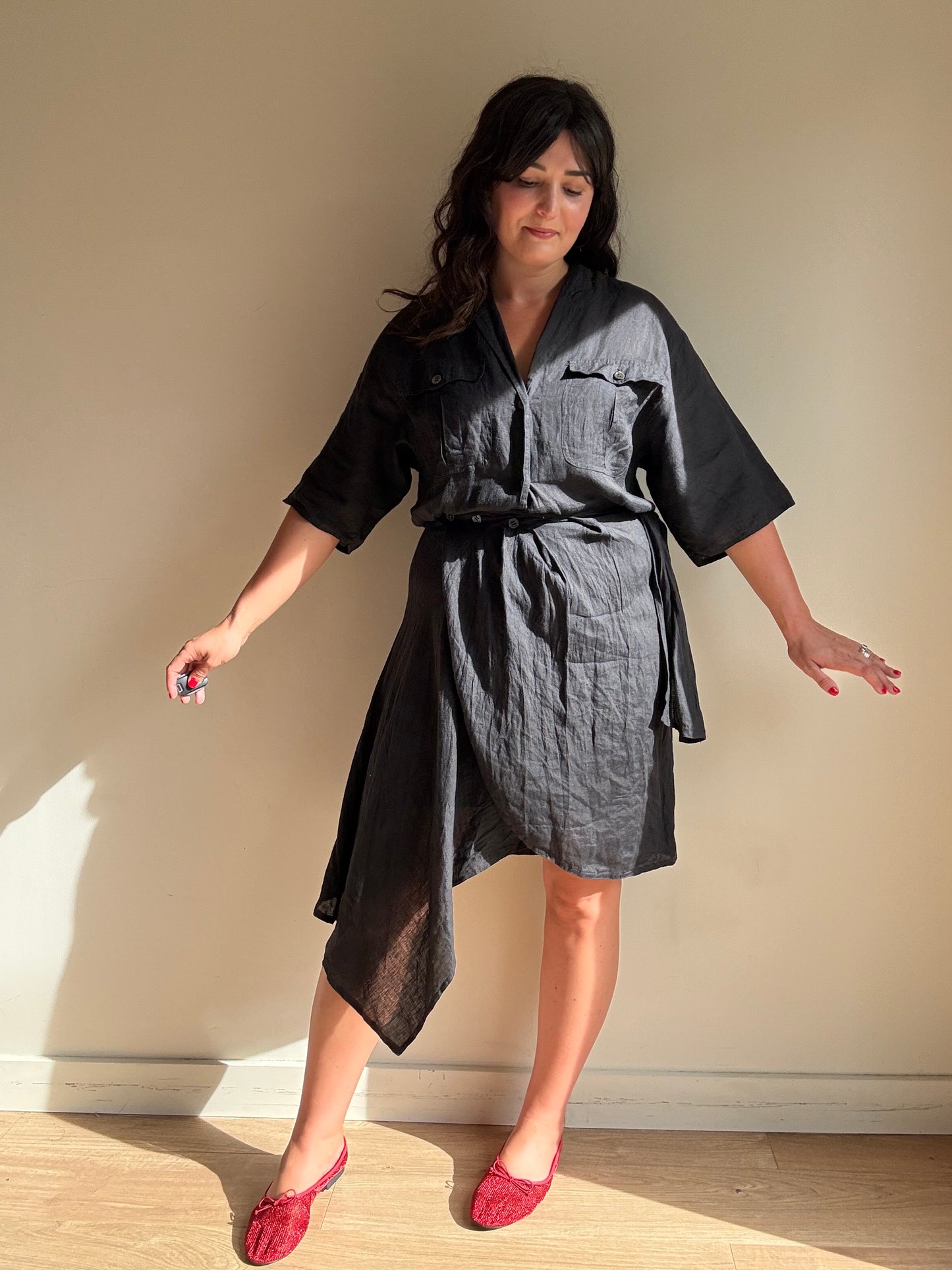 Vintage Max Mara Linen Button Up Dress, 12-14