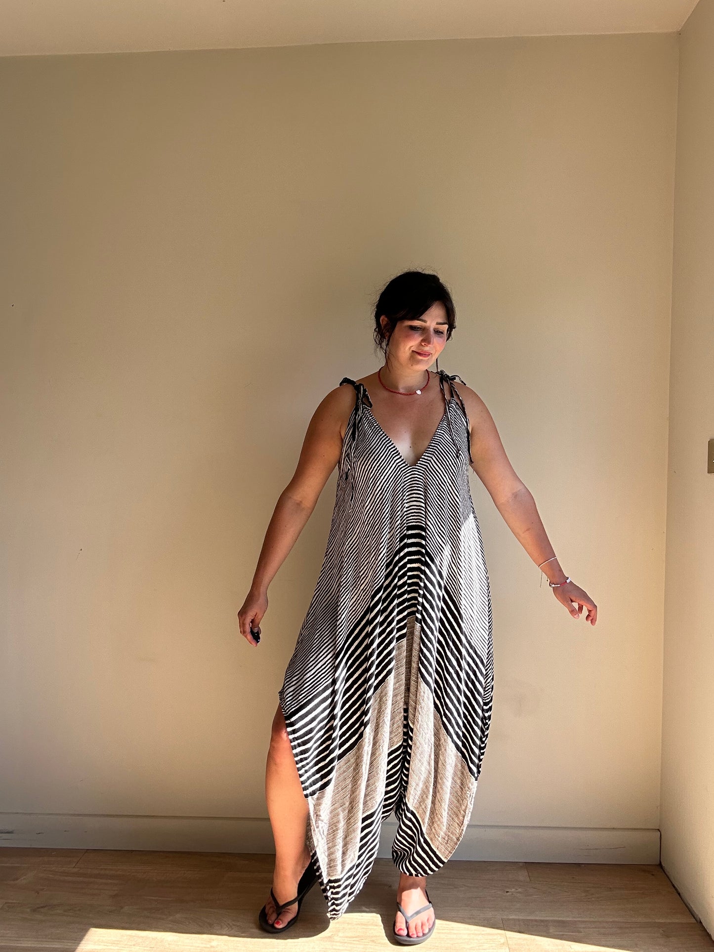 Tie Up Hareem Jumpsuit, One Size