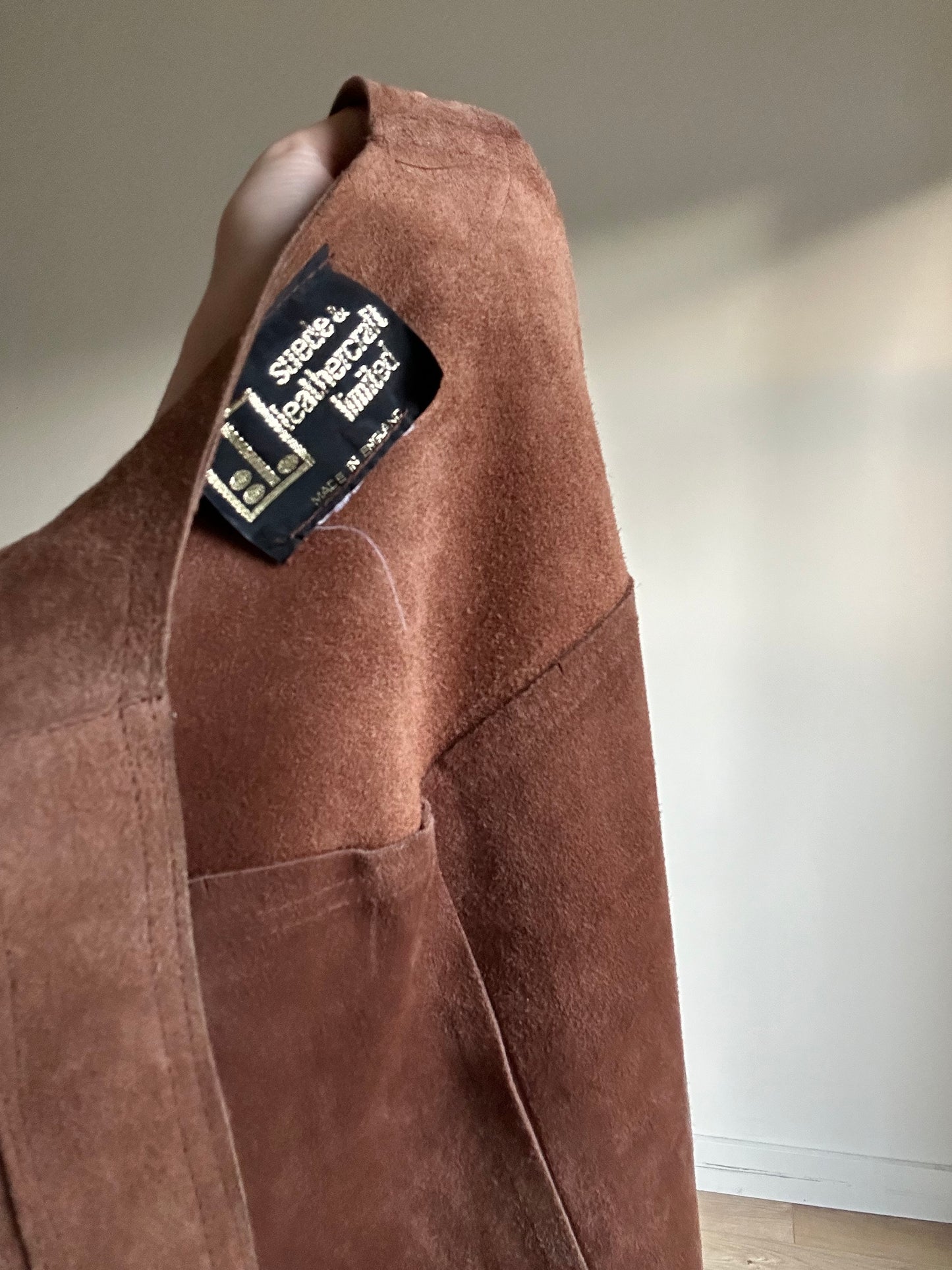 Brown Vintage Genuine Suede Waistcoat, M-L