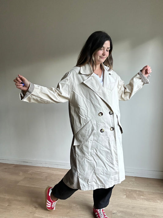 Zara Check Trench Coat, M