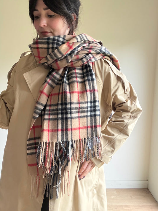 Lochmere Check Merino and Cashmere Scarf, One Size