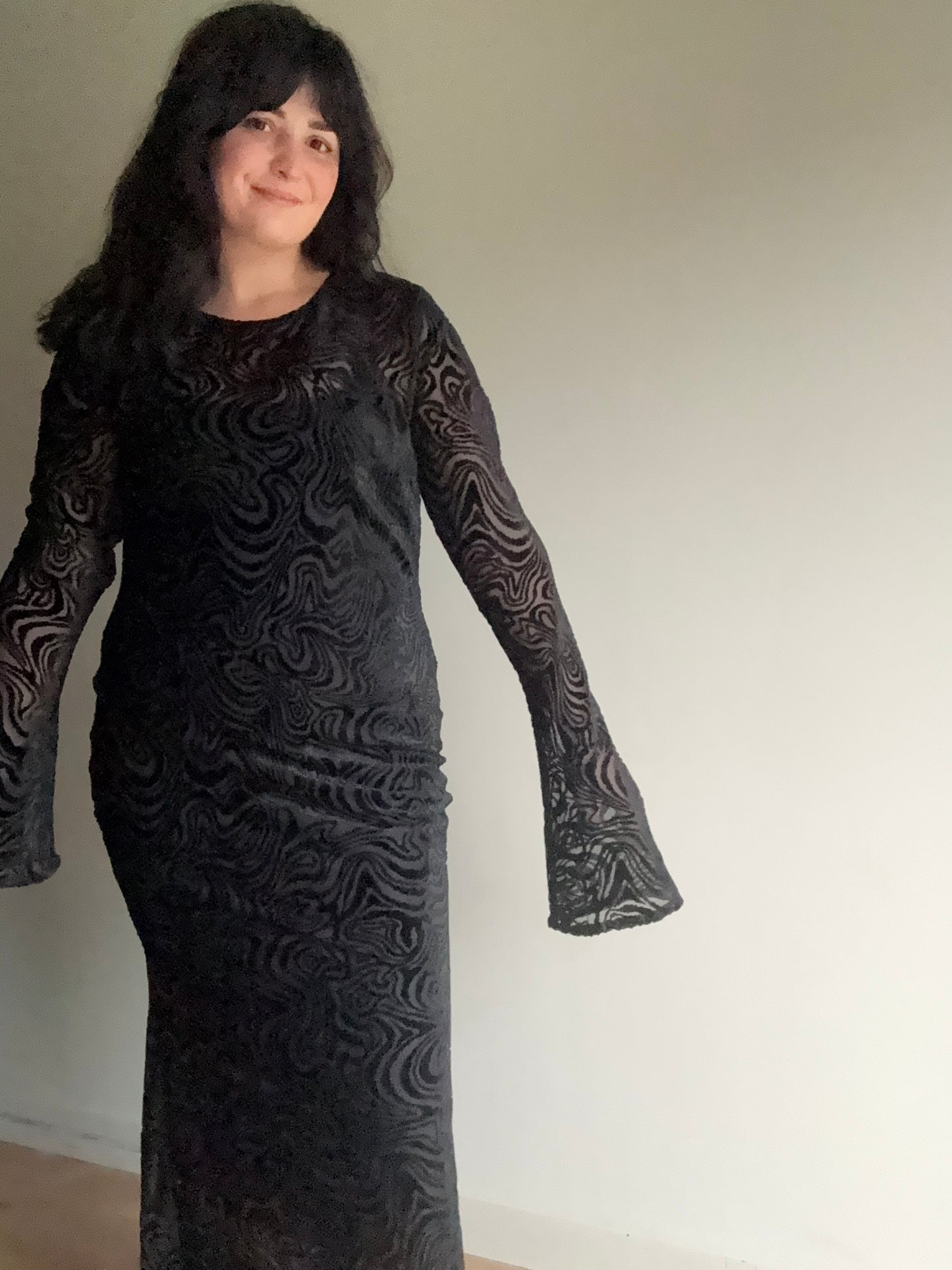 Kai Collective Marble Sheer Mesh Dress, XL