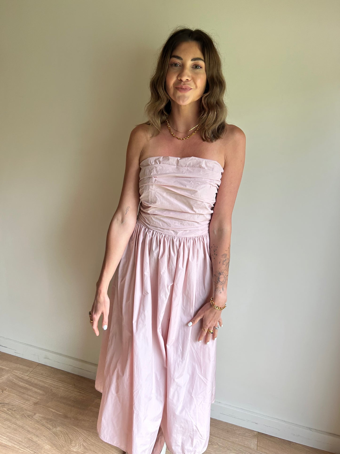 H&M Gathered Midi Dress - Size S