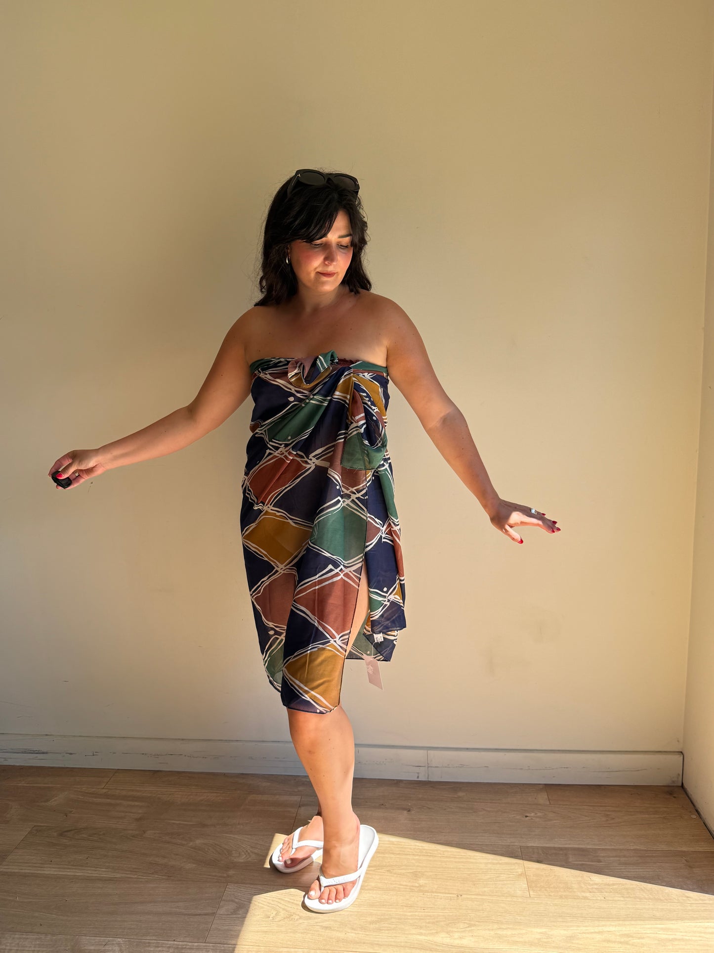 Vintage Liberty Printed Cotton Scarf / Cover-up, One Size