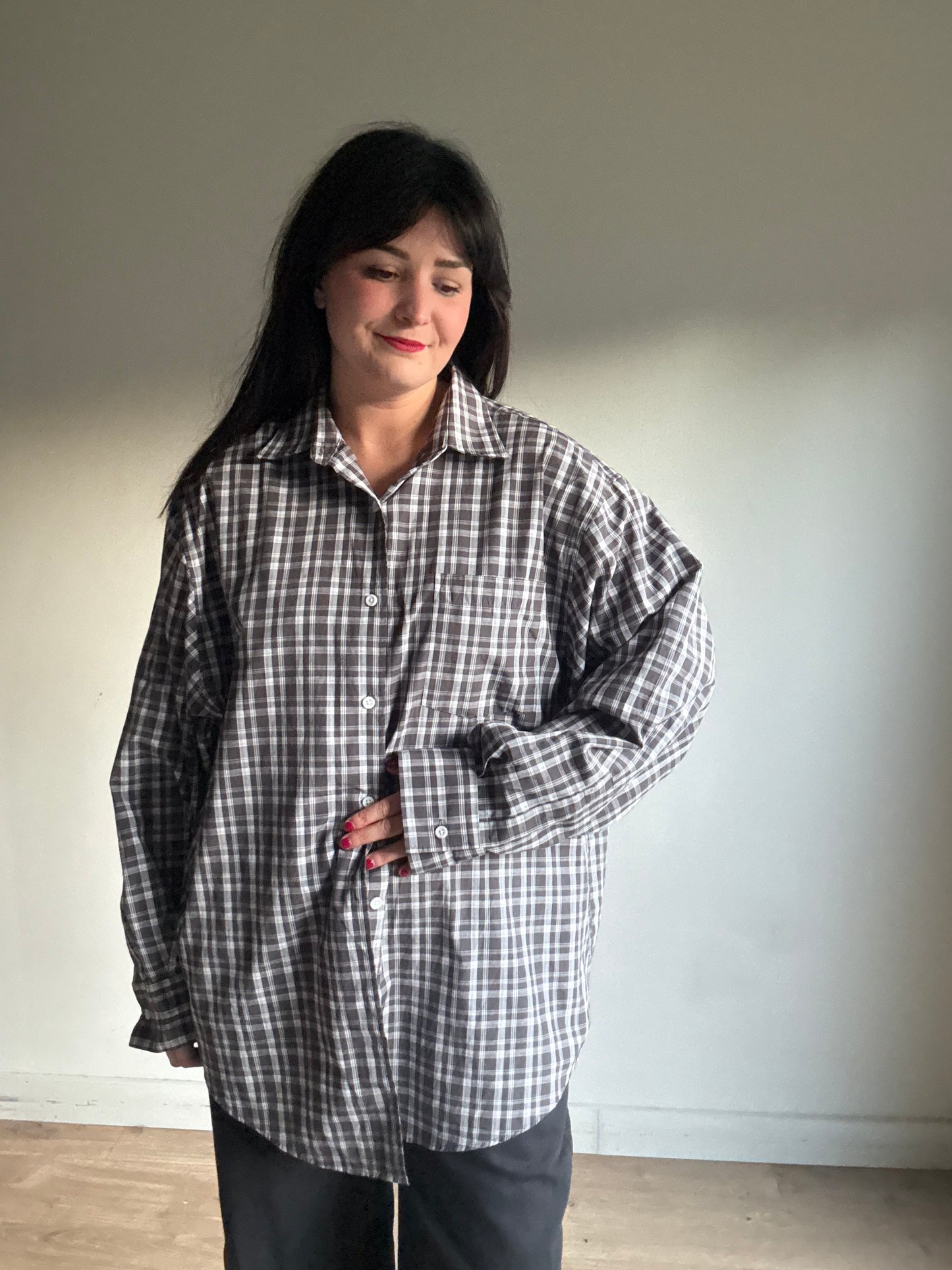 Collusion Check Shirt, UK 10 (oversized)