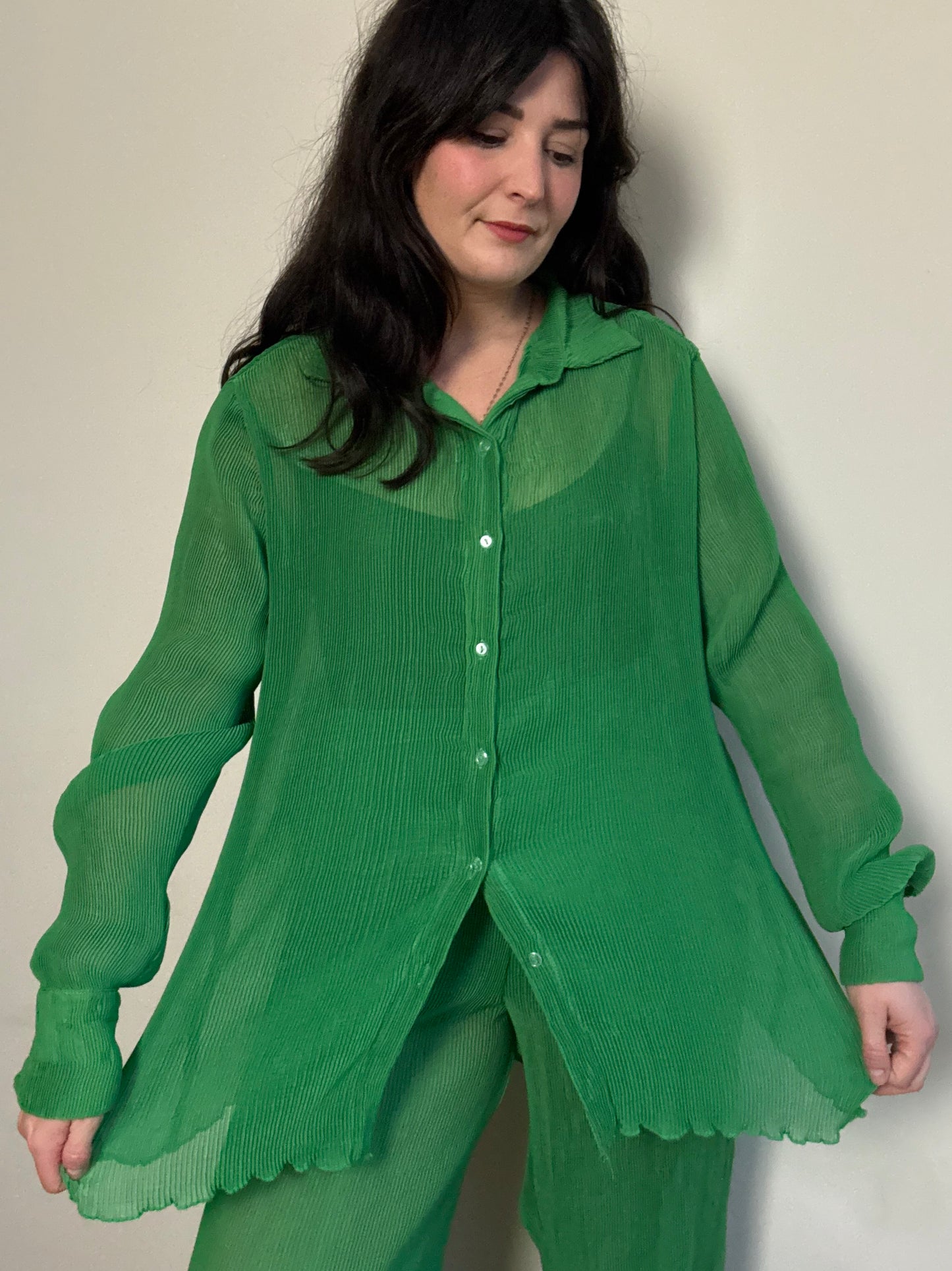 KAI Collective (Set) Plisse Shirt and Trousers Co-Ord, XL