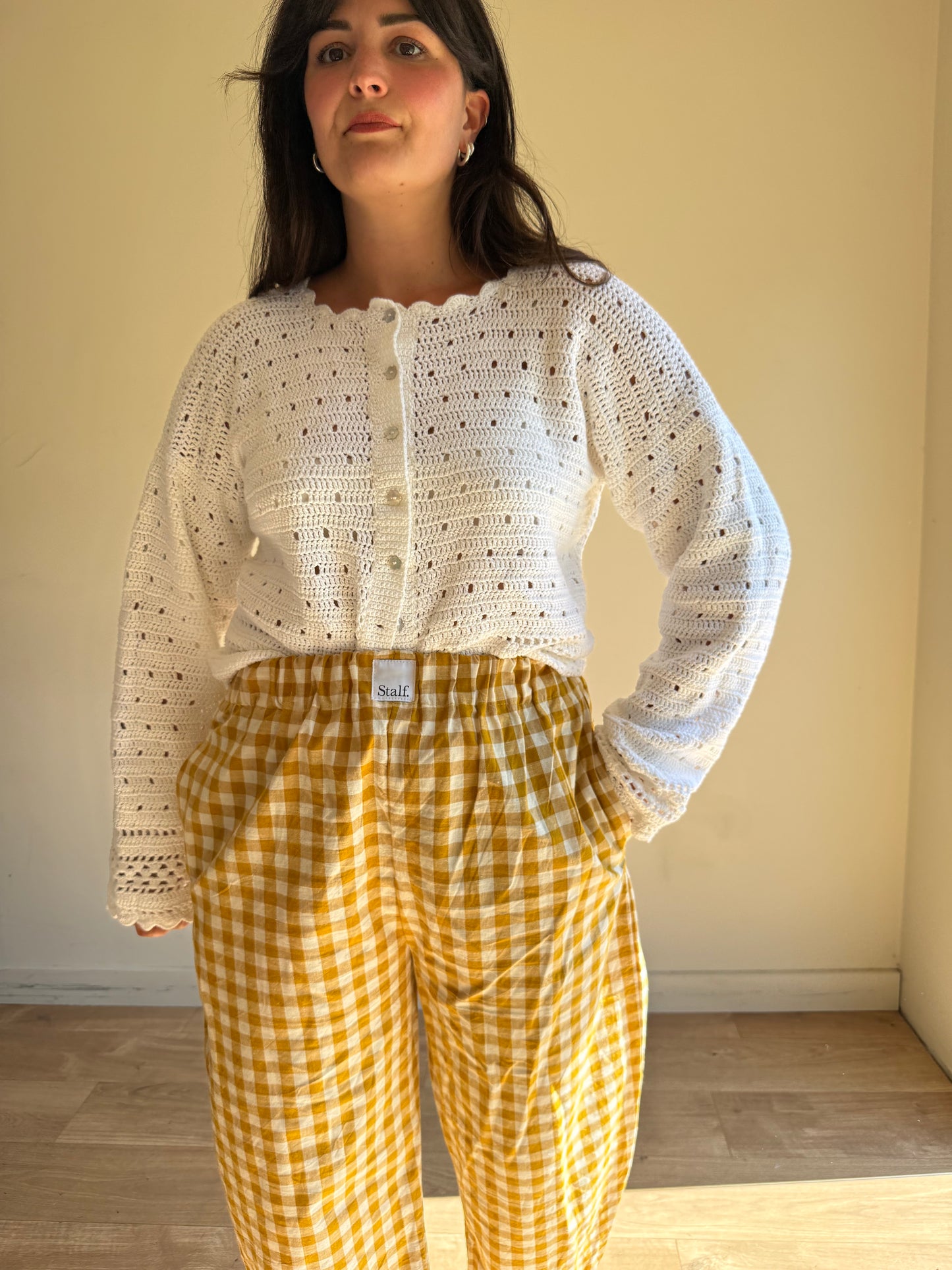Stalf Gingham Cocoon Leg Trousers, M-L