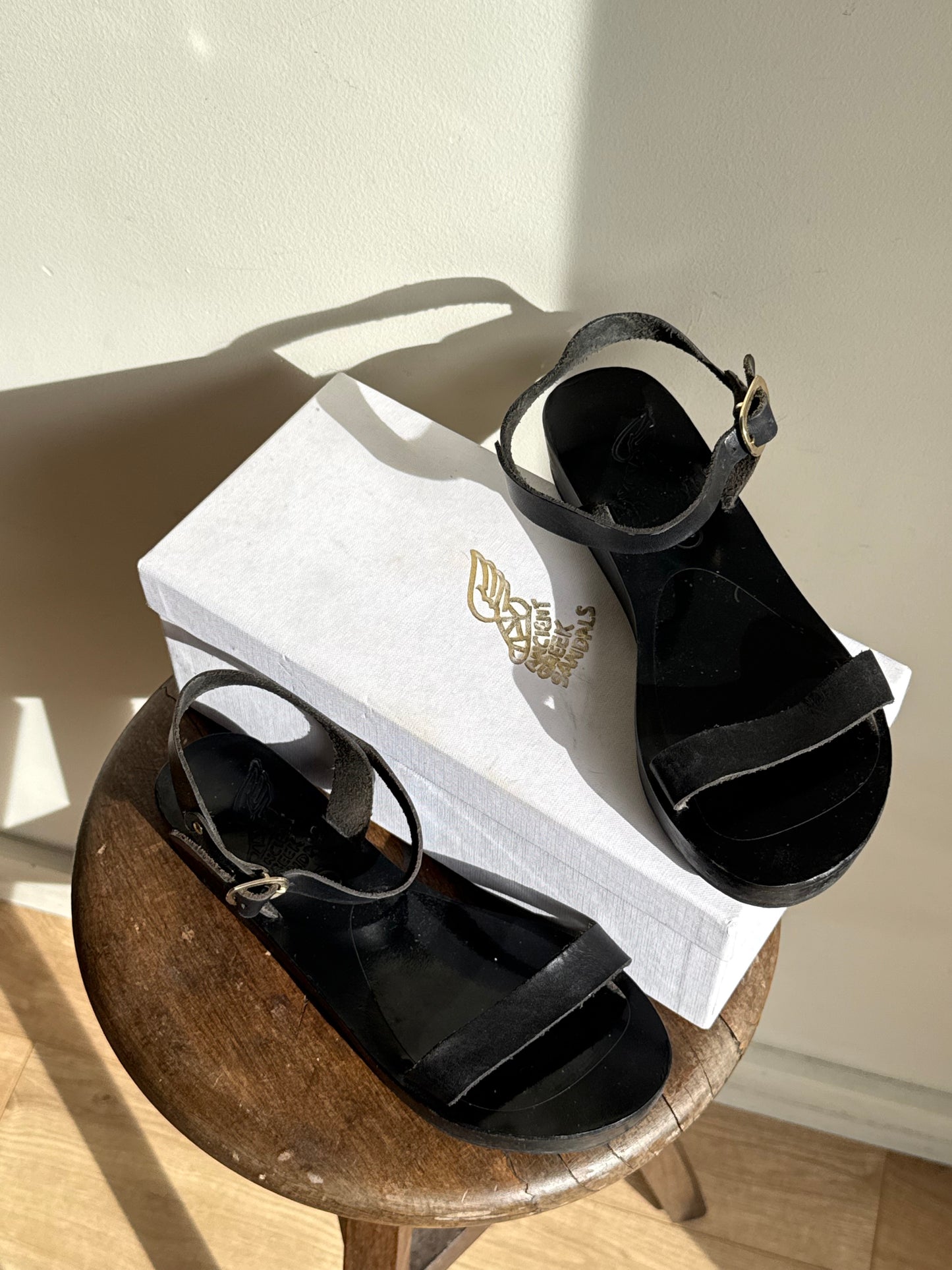 Ancient Green Strap Sandals, 38