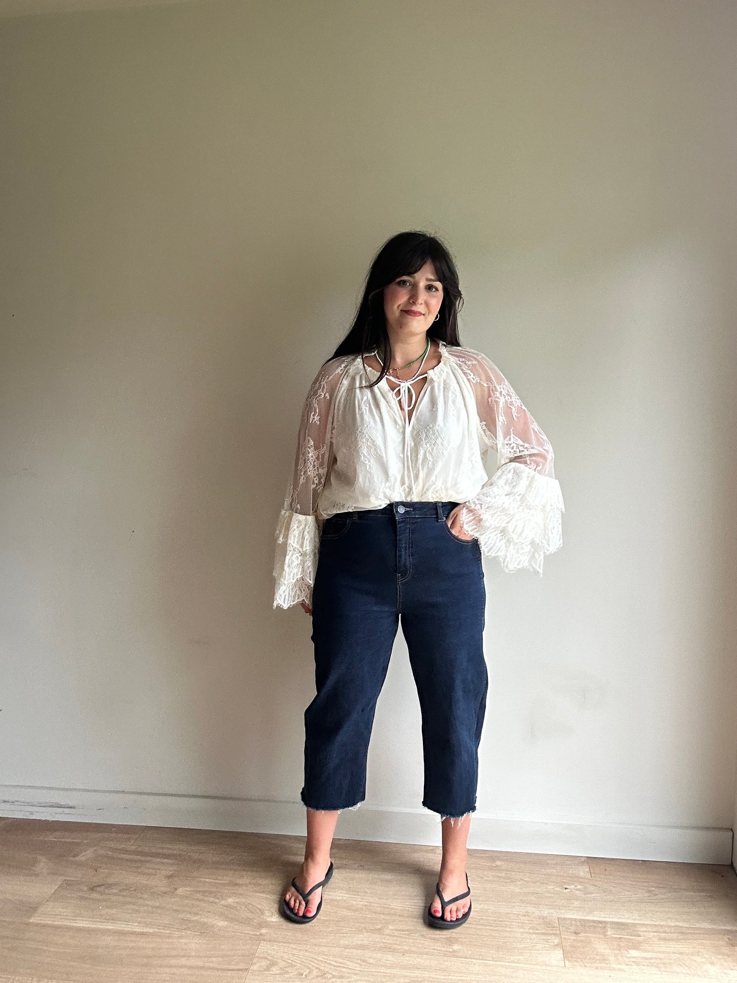 Dark Blue Whistles Cropped Jeans, 32