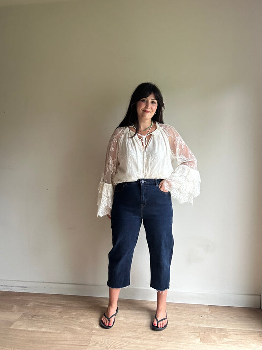 Dark Blue Whistles Cropped Jeans, 32