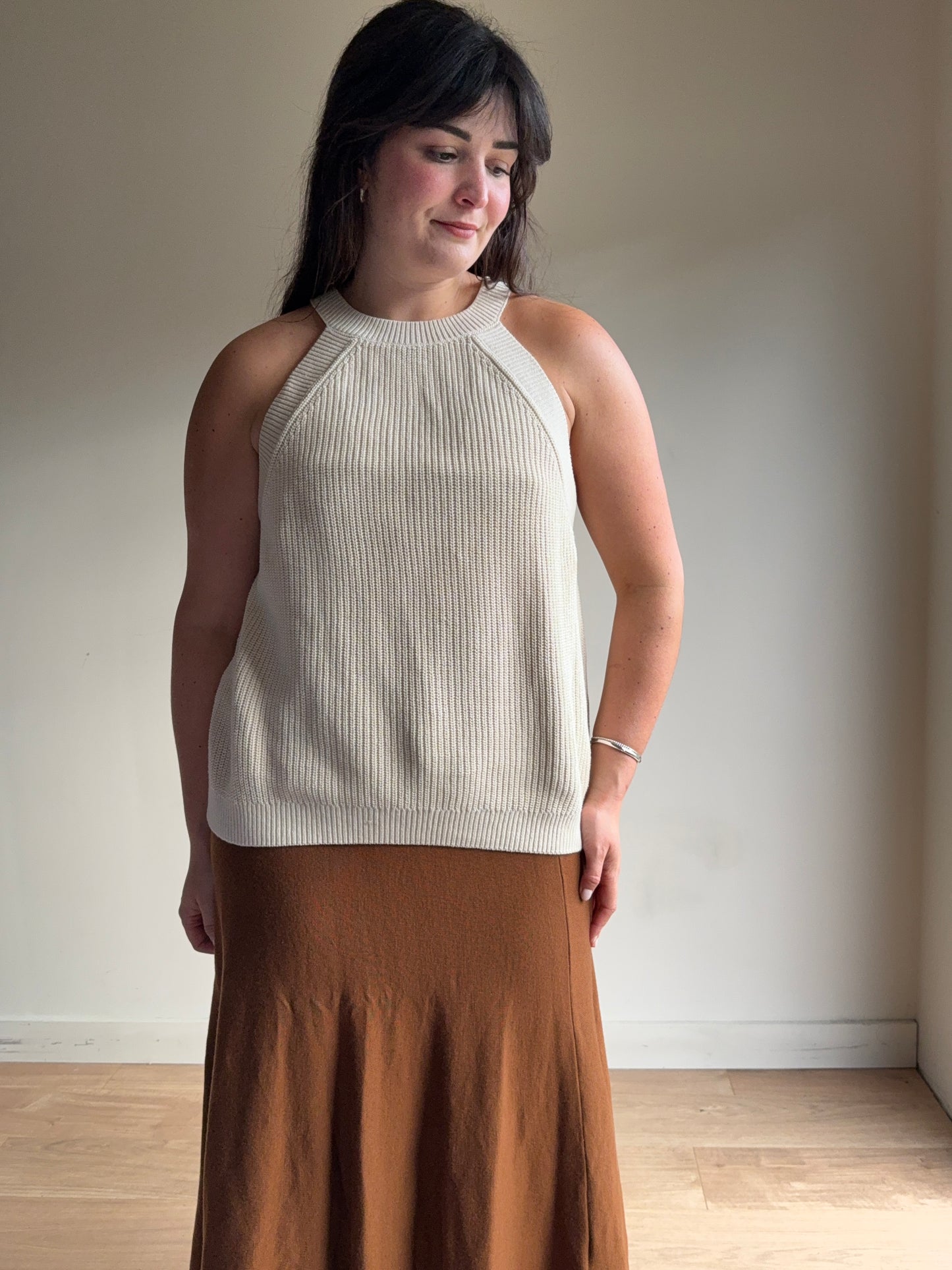 Selected Femme Racer Knit Vest, XL