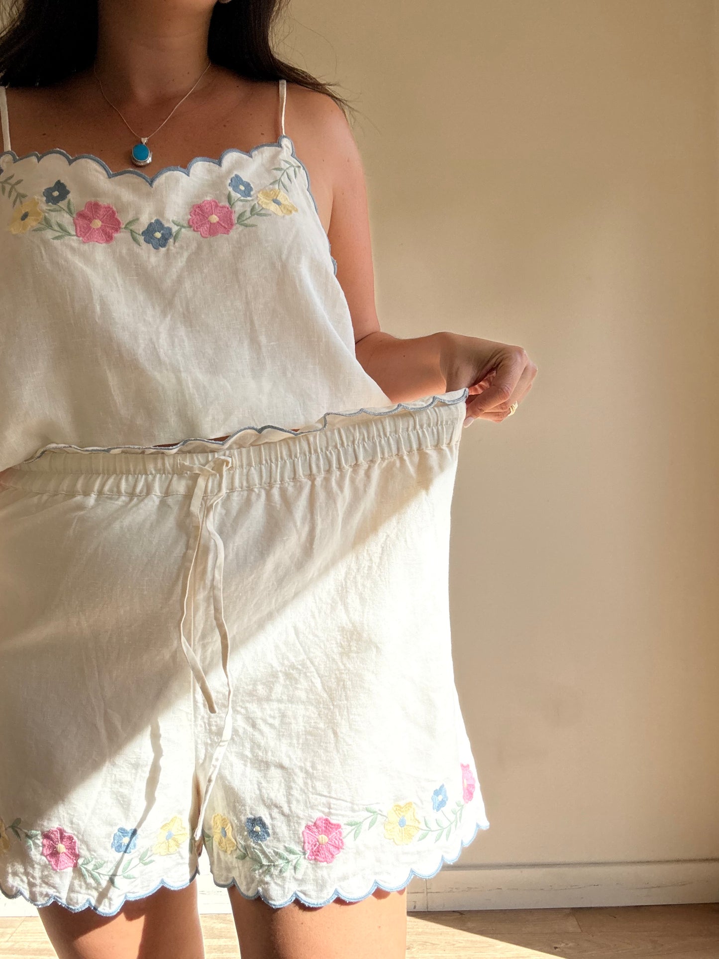 Sezane Linen Embroidered Co-Ord, 16-18