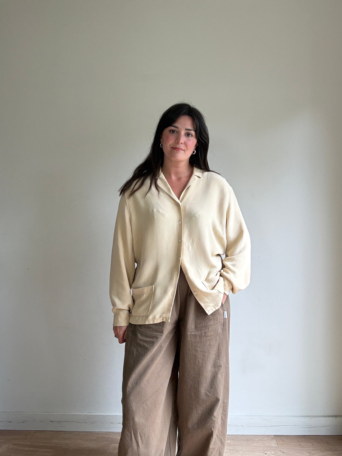 Vintage M&S Silk Shirt, L