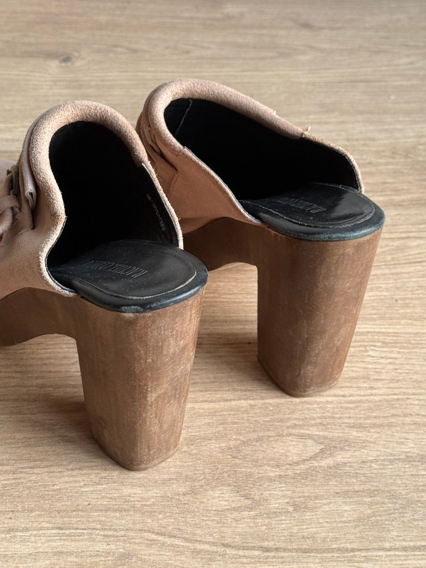 Rachel Comey Suede Tassel Mule Clog Heels, 40