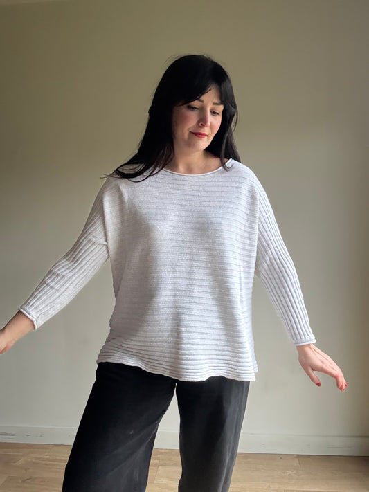 Ochre Ribbed Cotton Jumper, One Size