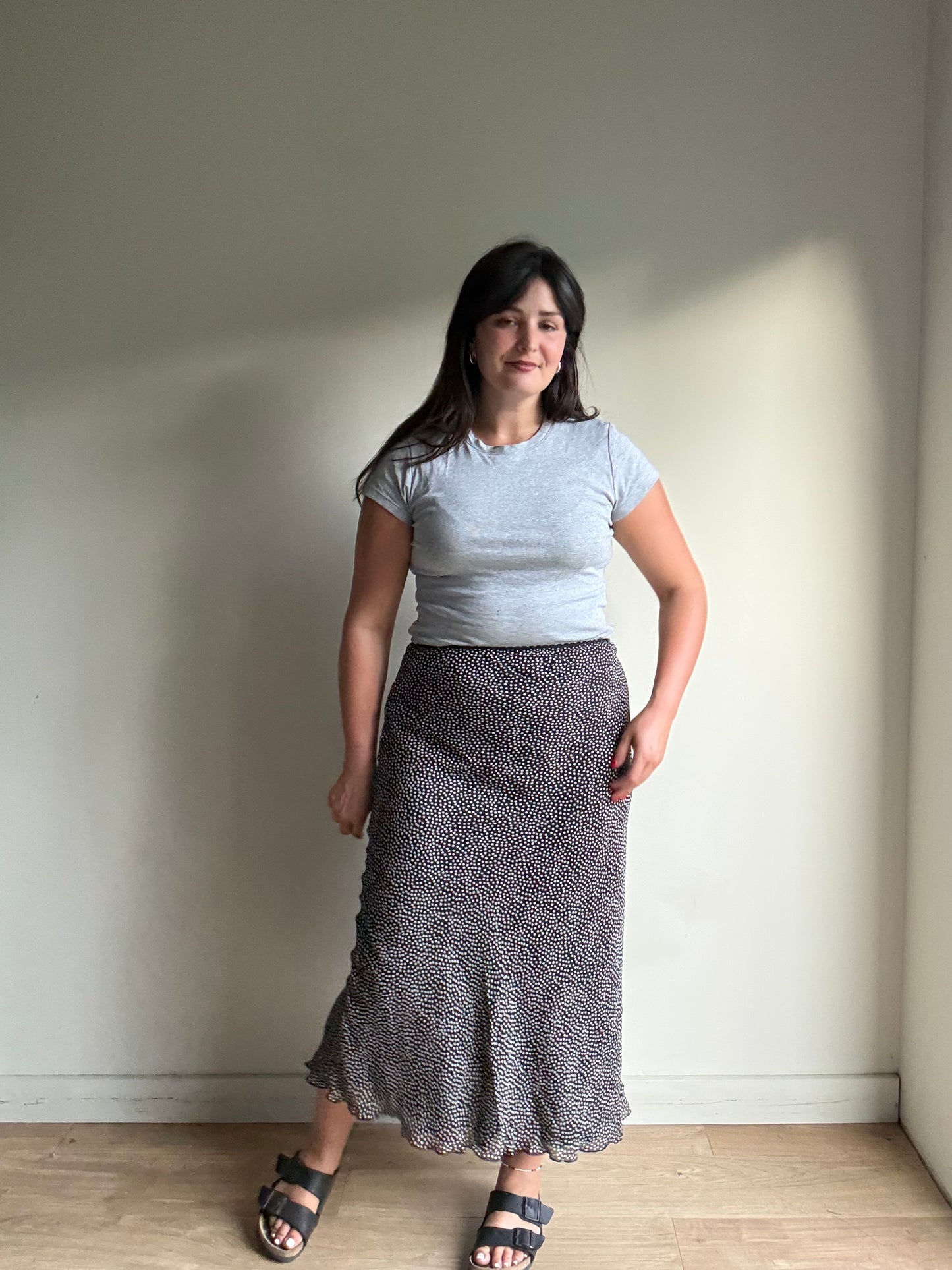 Marilyn Anselm / HOBBS Polka Dot Slip Skirt, 12-14