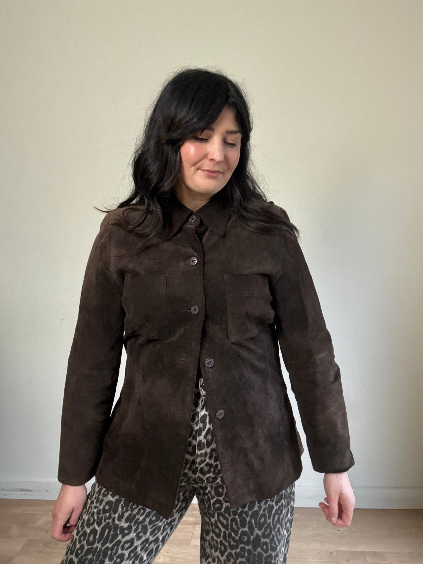Vintage Suede Shirt Jacket, S/M