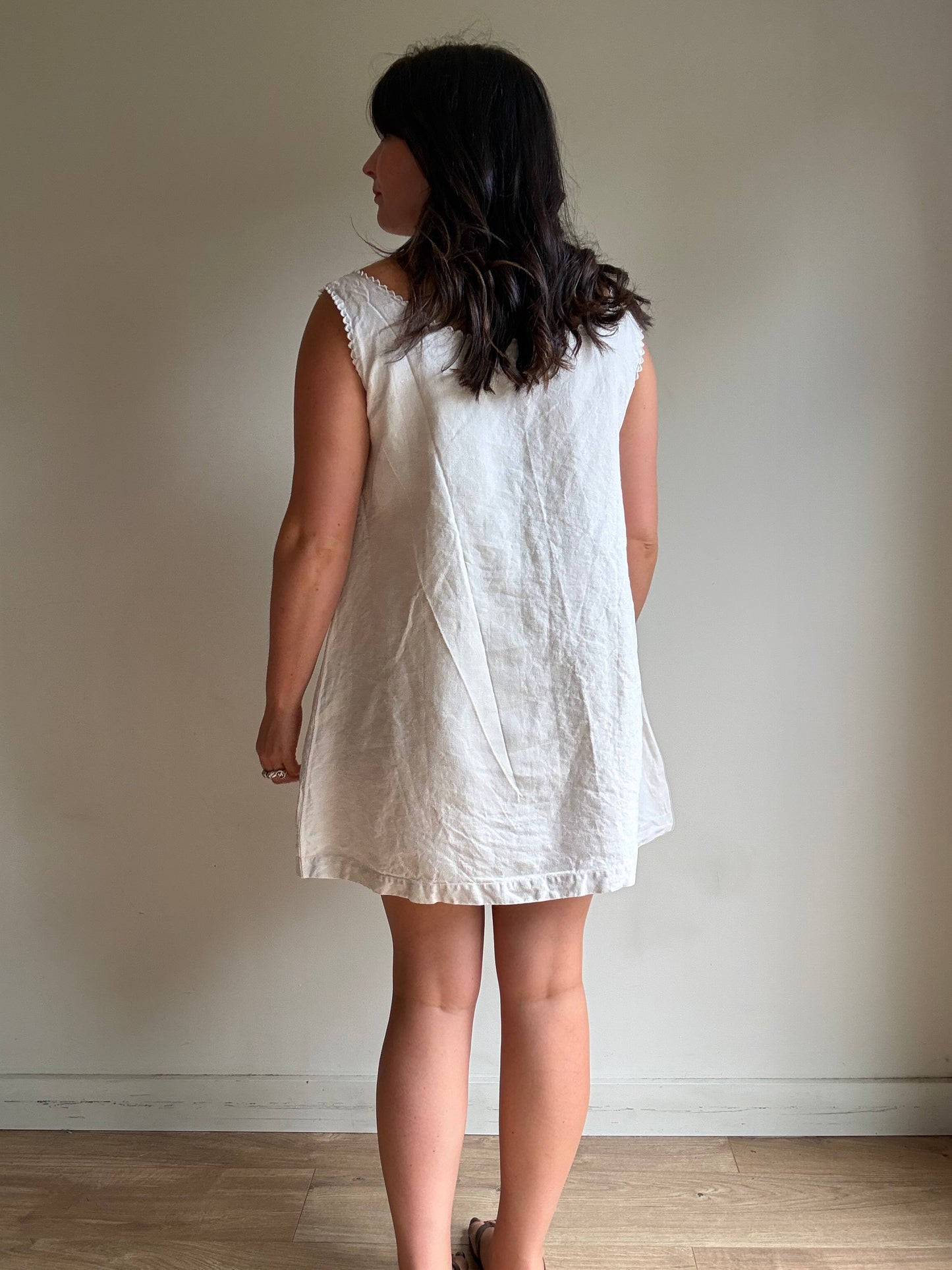 Vintage French Linen Dress, XL