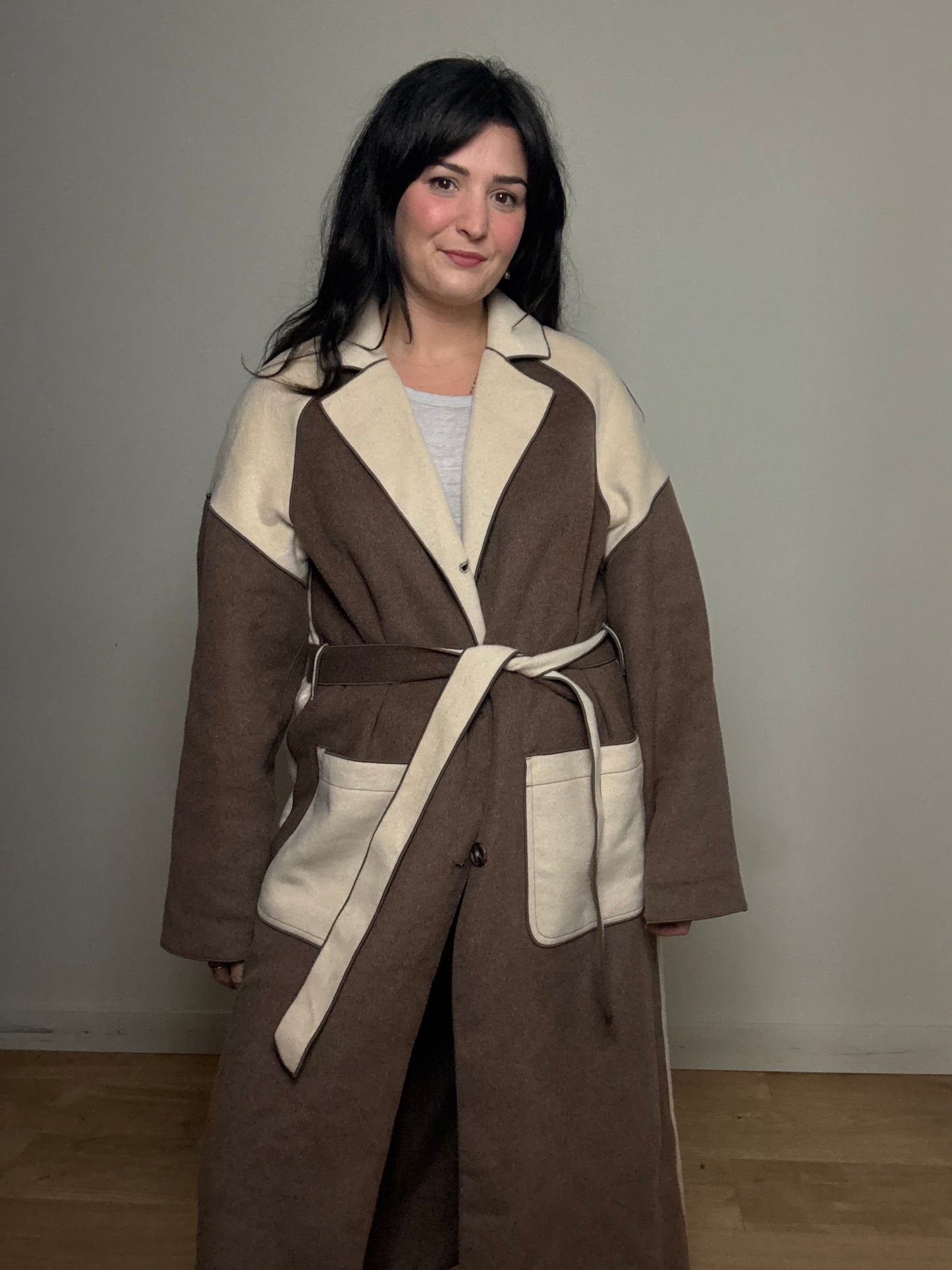 White Stuff Contrast Wool Coat, 18