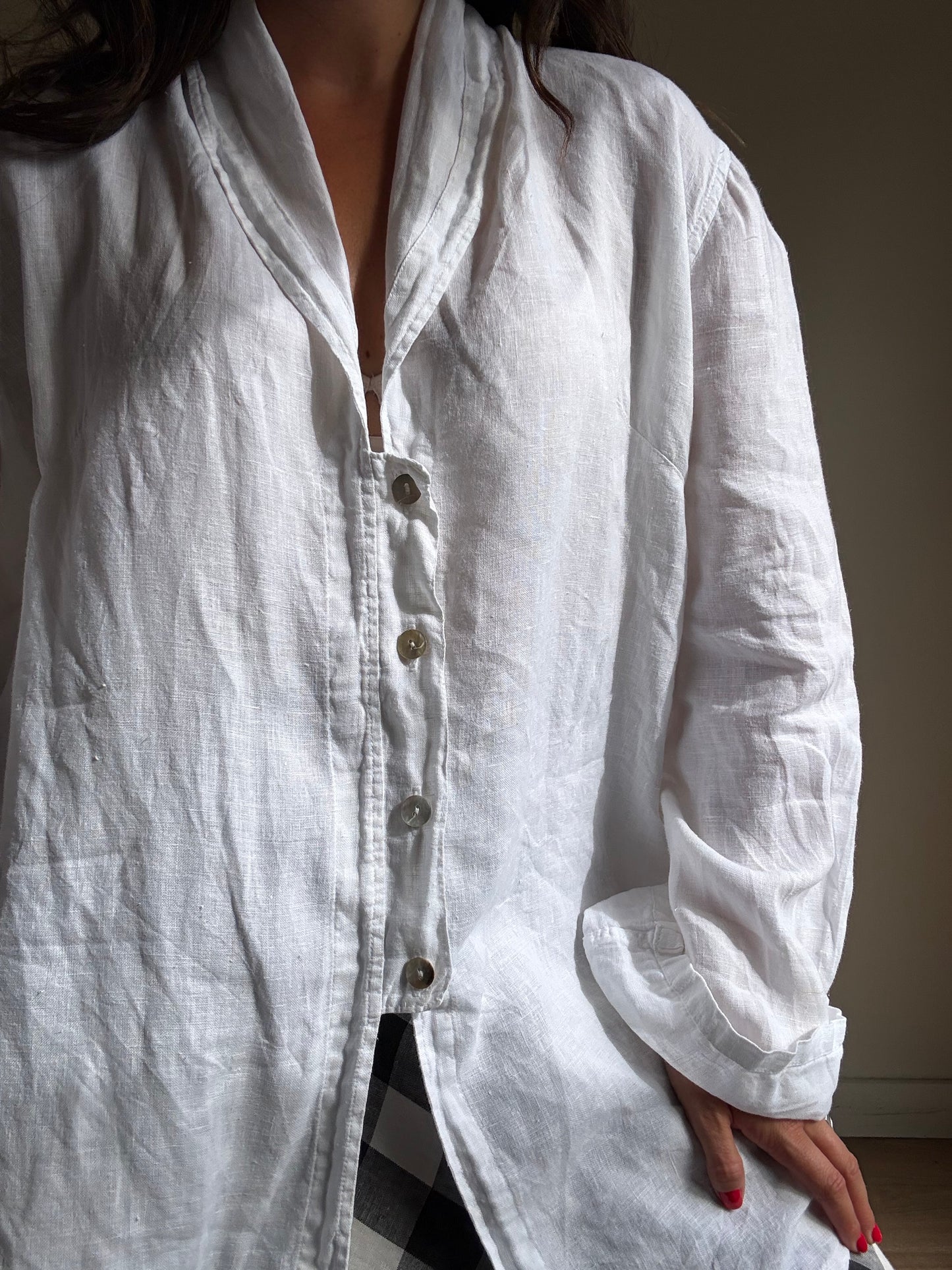 Pure Linen Loose Shirt, L