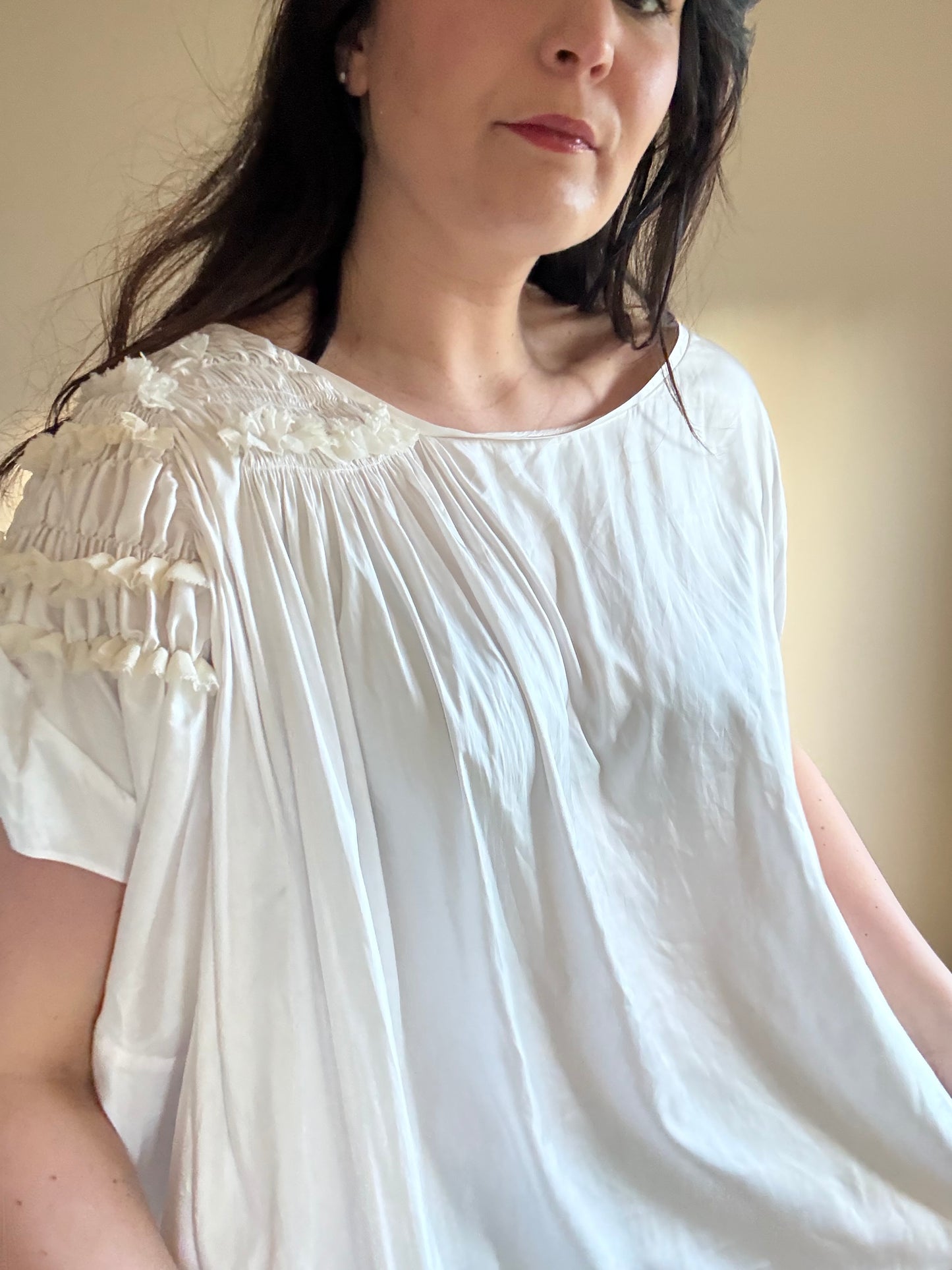 All Saints Silk Ruffle Top, 12