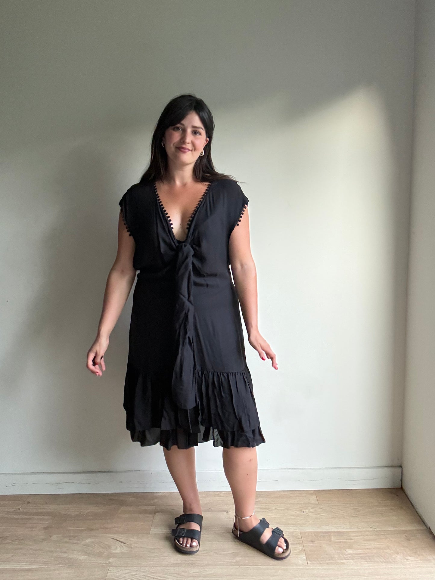 90’s Jaeger Tie Trim Dress, L