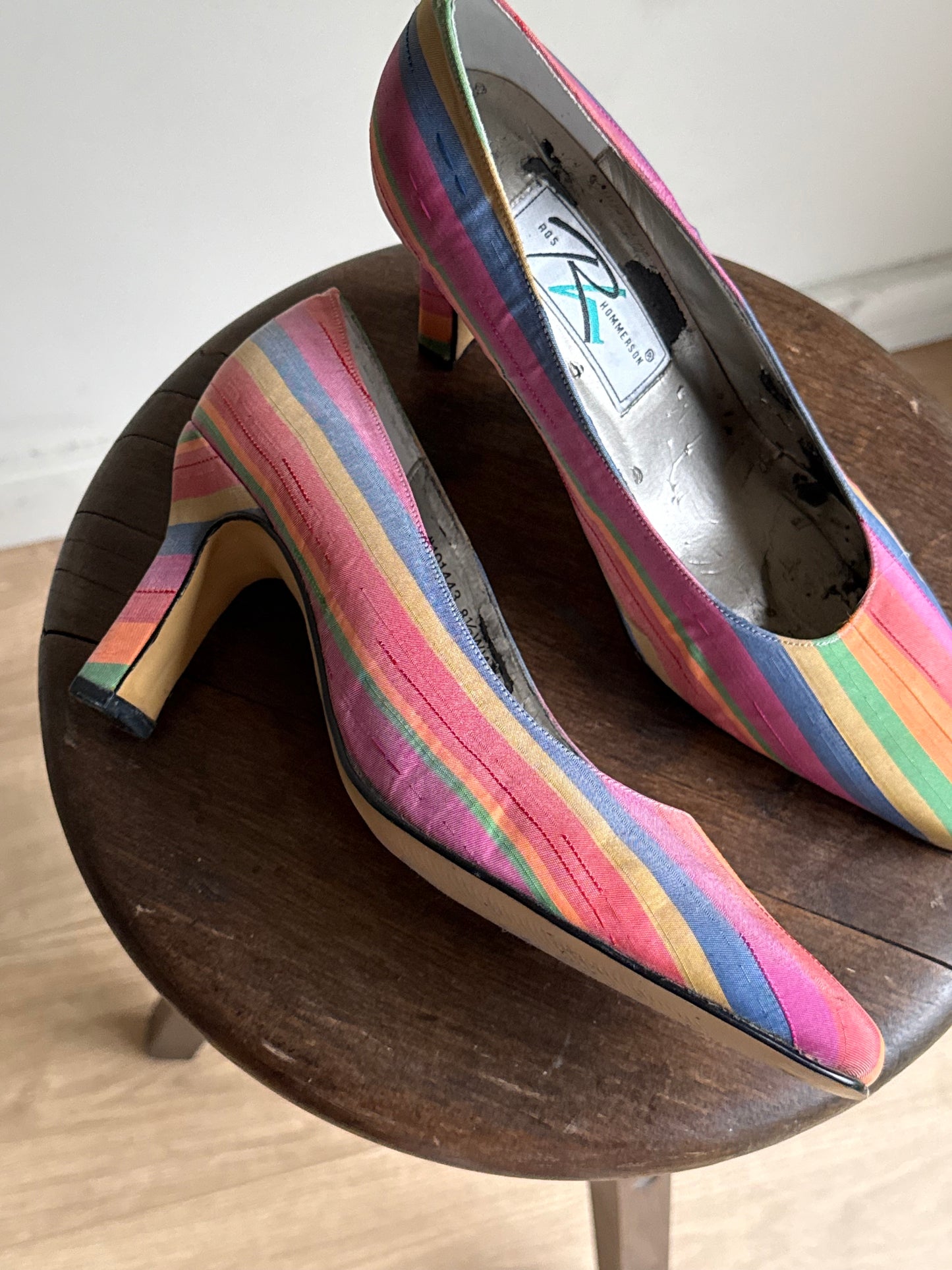 Ros Hommerson Vintage Stripe Heels, 6.5