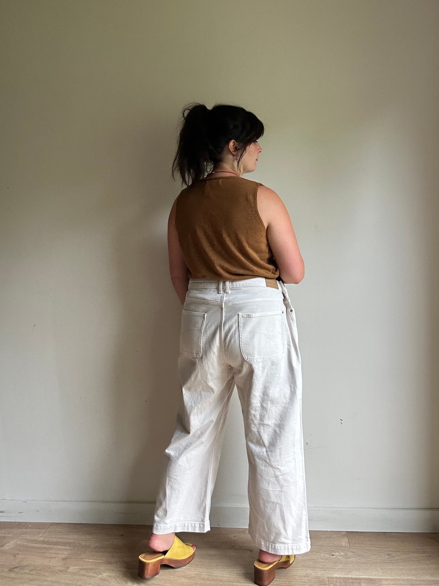 Cream White Stuff Wide Leg Crop Jeans, 18R