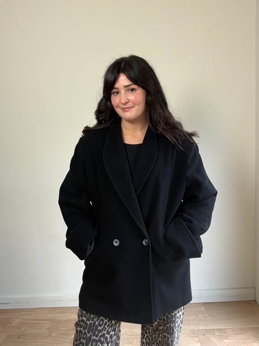 Vintage House of Fraser Wool & Cashmere Short Coat, XL