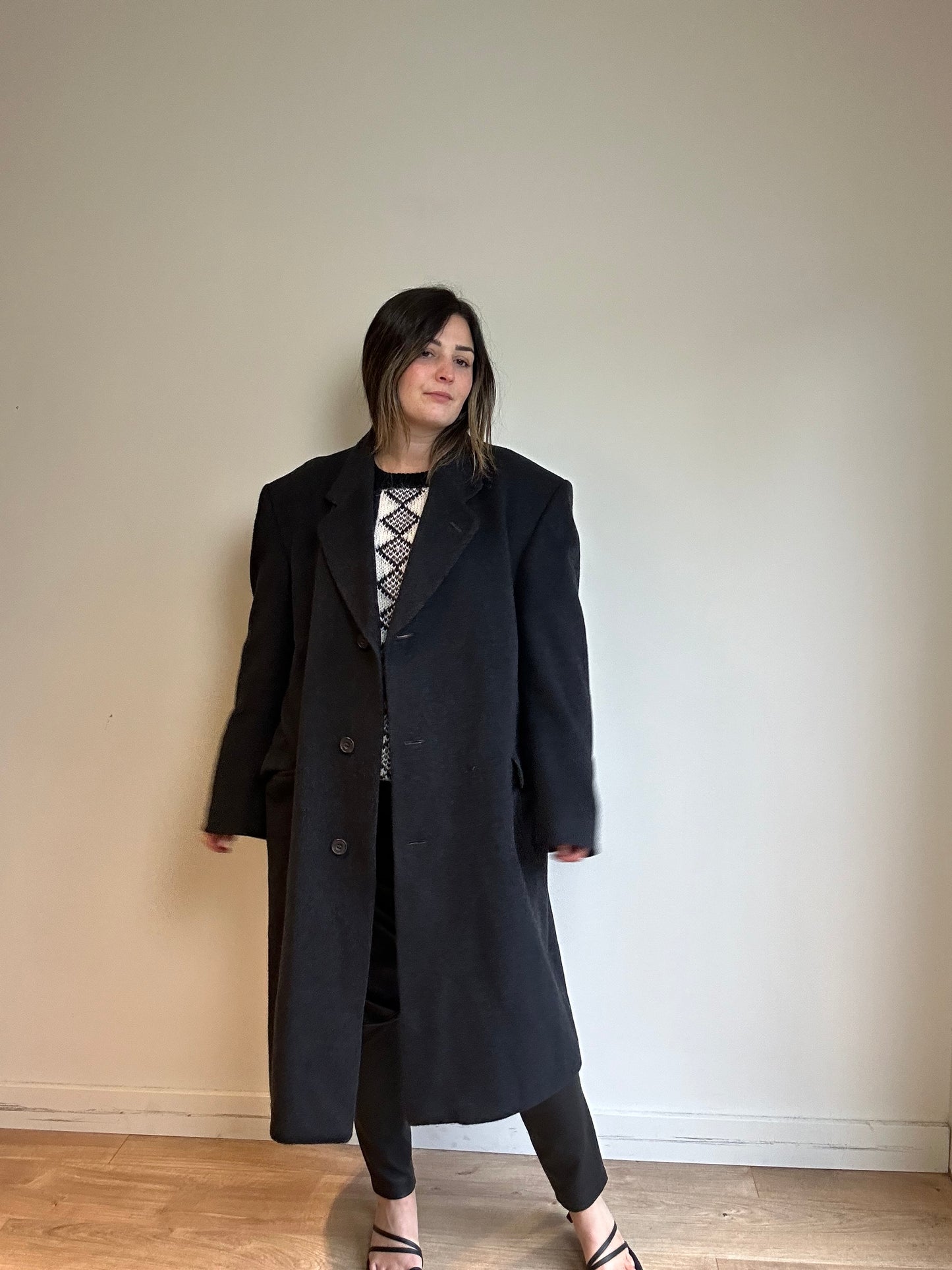 Pure Cashmere Tailored Coat - Size XXL