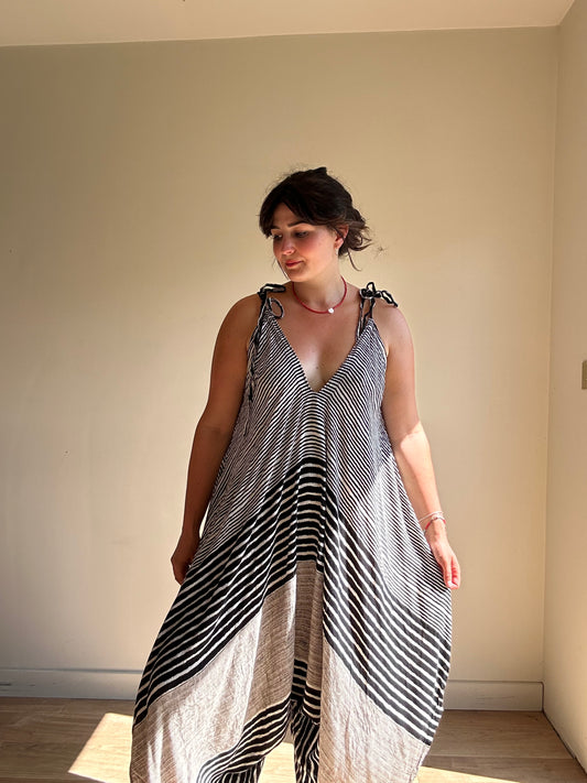 Tie Up Hareem Jumpsuit, One Size