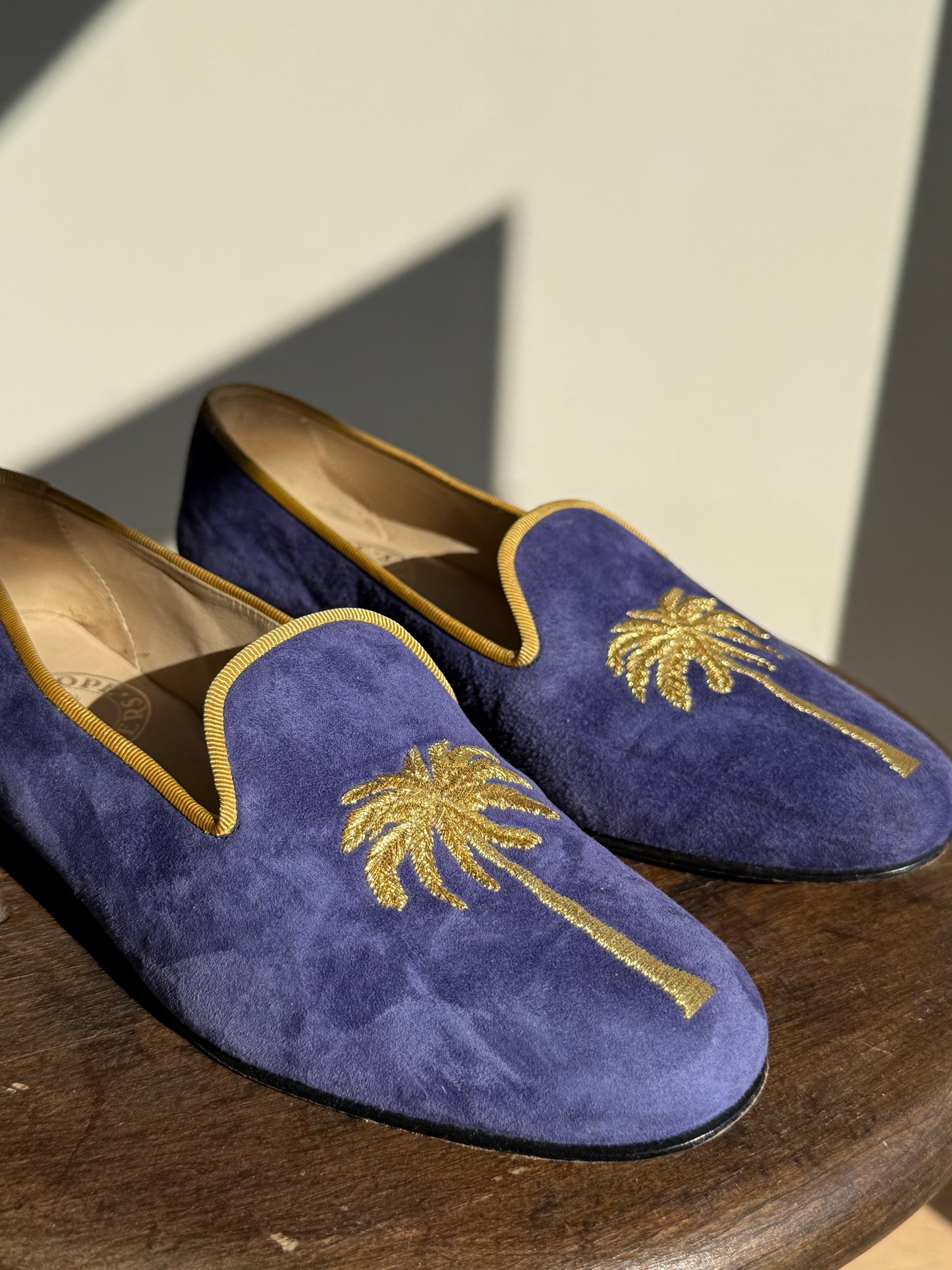 Penelope Chilvers Suede Palm Tree Loafers, 36